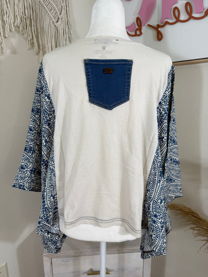 Backstreet Boys Mix & Match Tee Grey Cream Blue Floral
