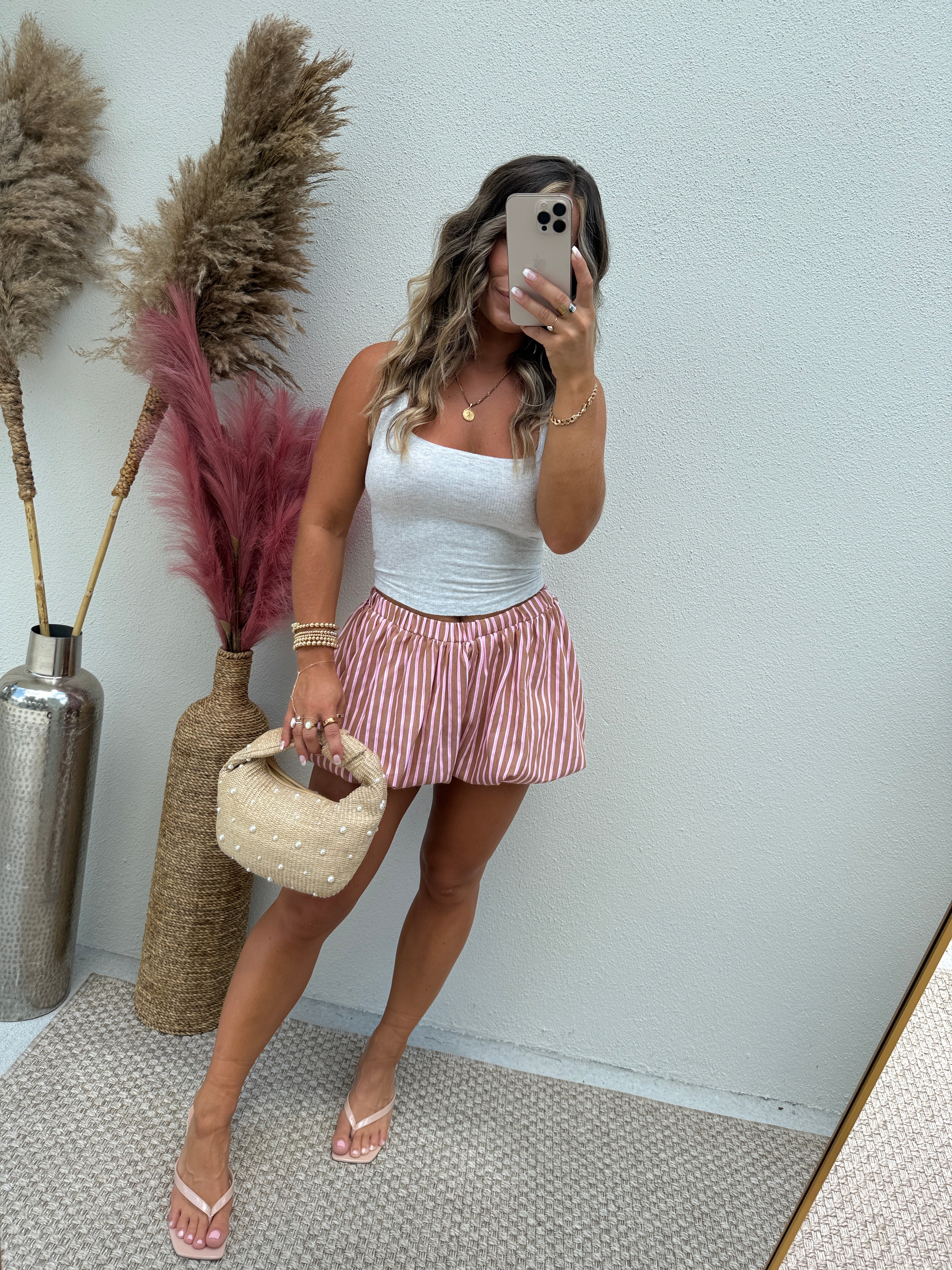 Life's a Jungle Bubble Skort Pink Stripe