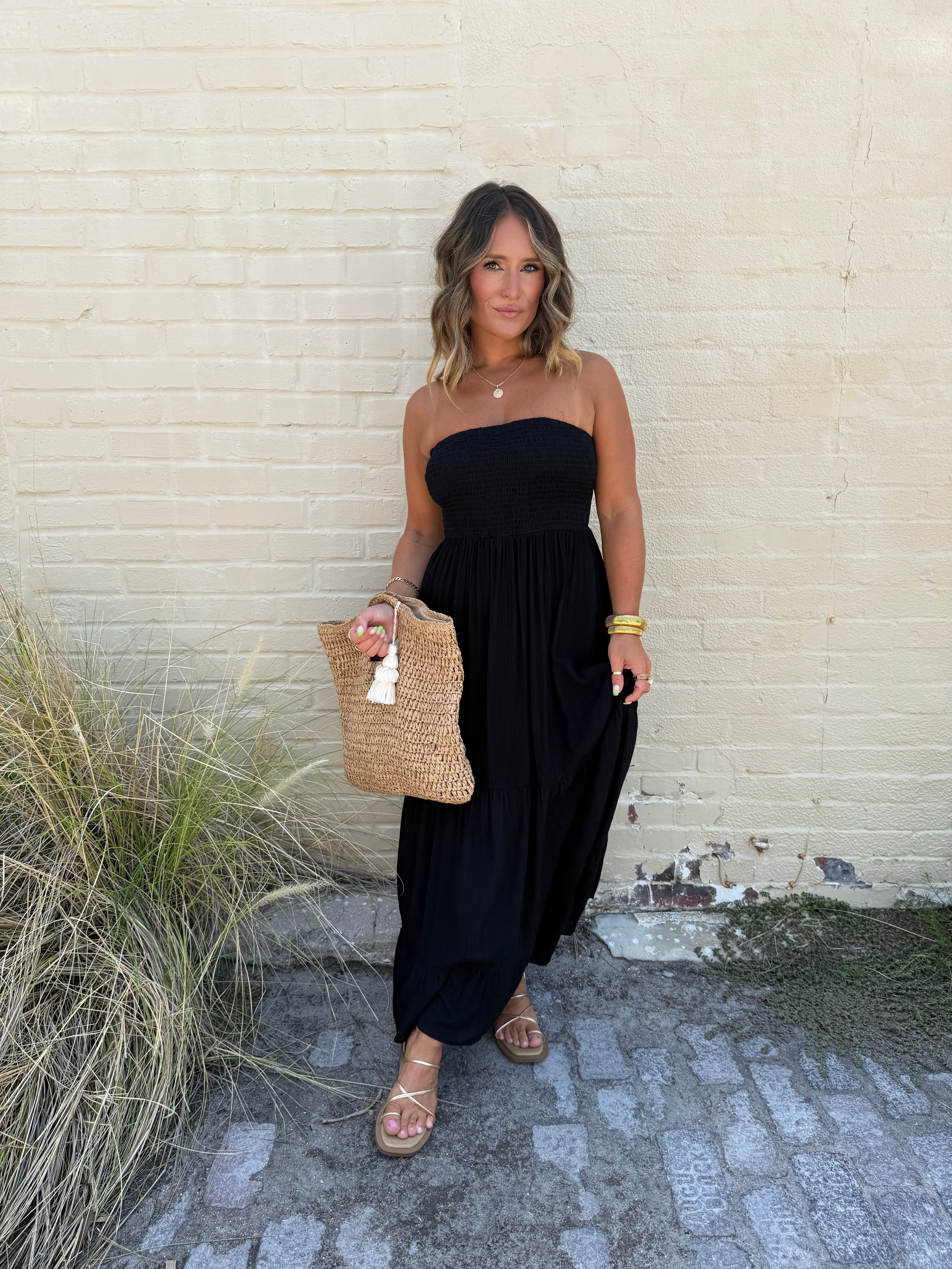 Lilliana Strapless Maxi Dress Black