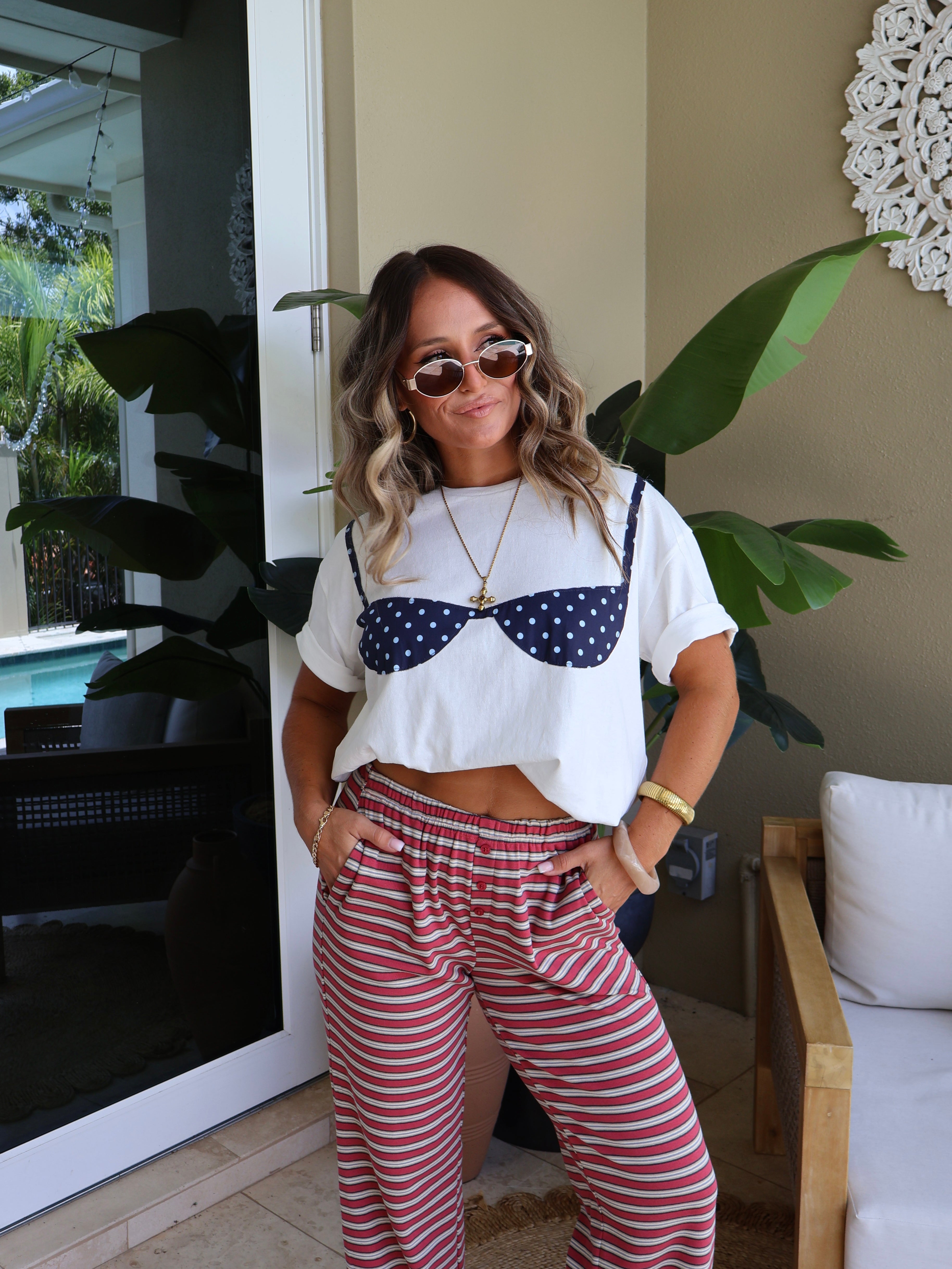 Itsy Bitsy Navy Bikini Boxy Tee
