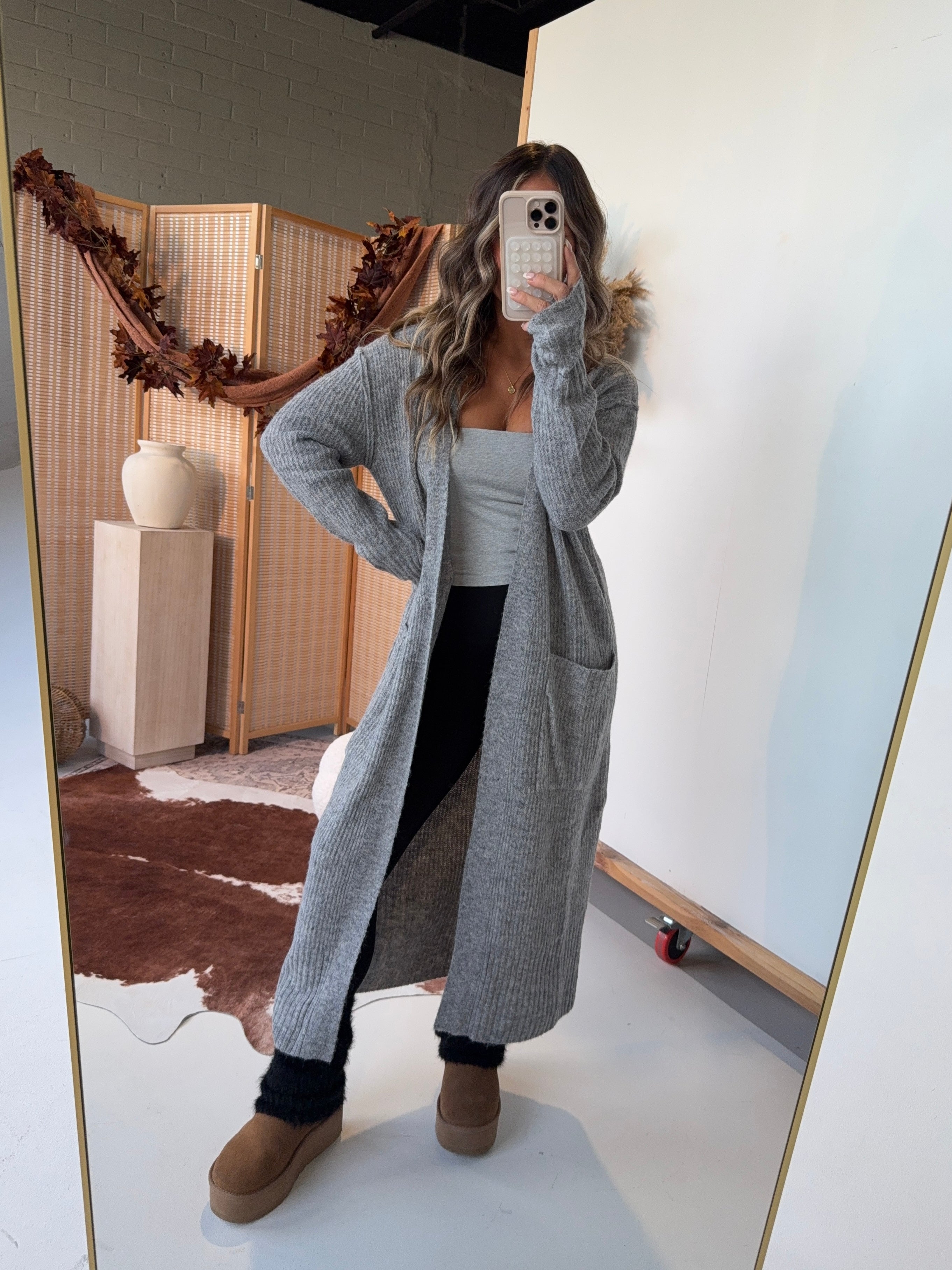Winter Day Long Cardigan Grey