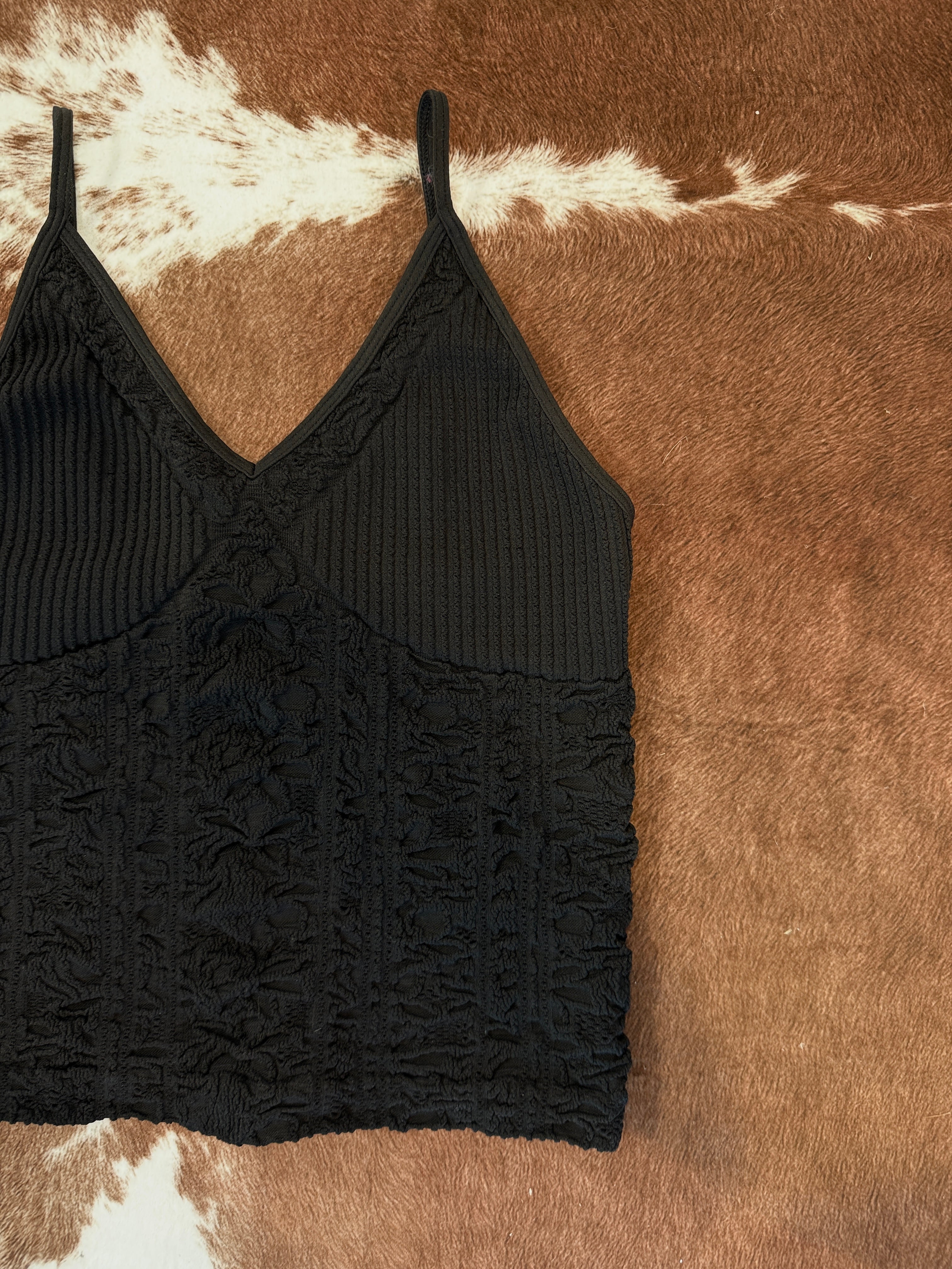 Willow Textured Tank Black