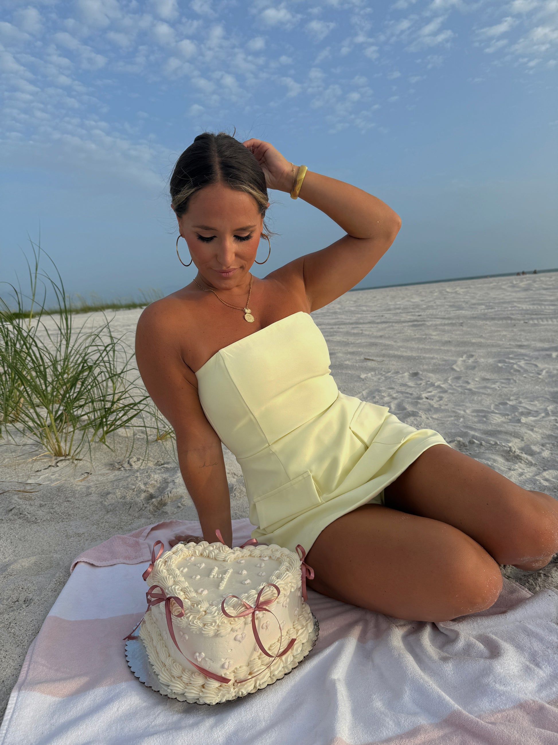 Sunday Brunch Romper Dress Vanilla