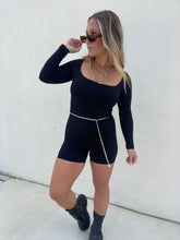 Load image into Gallery viewer, Nikki Long Sleeve Romper Black
