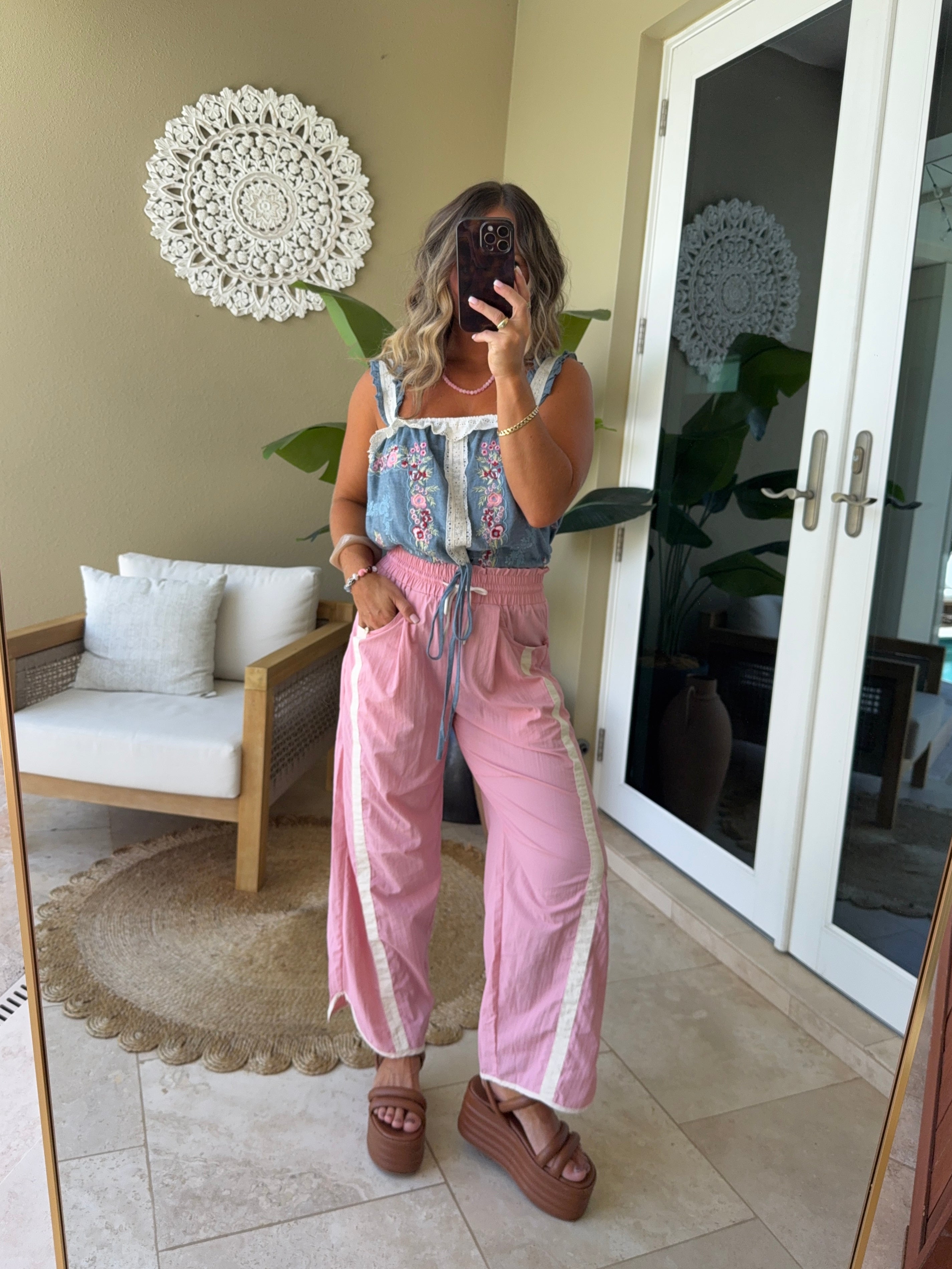 Camille Floral Denim Top