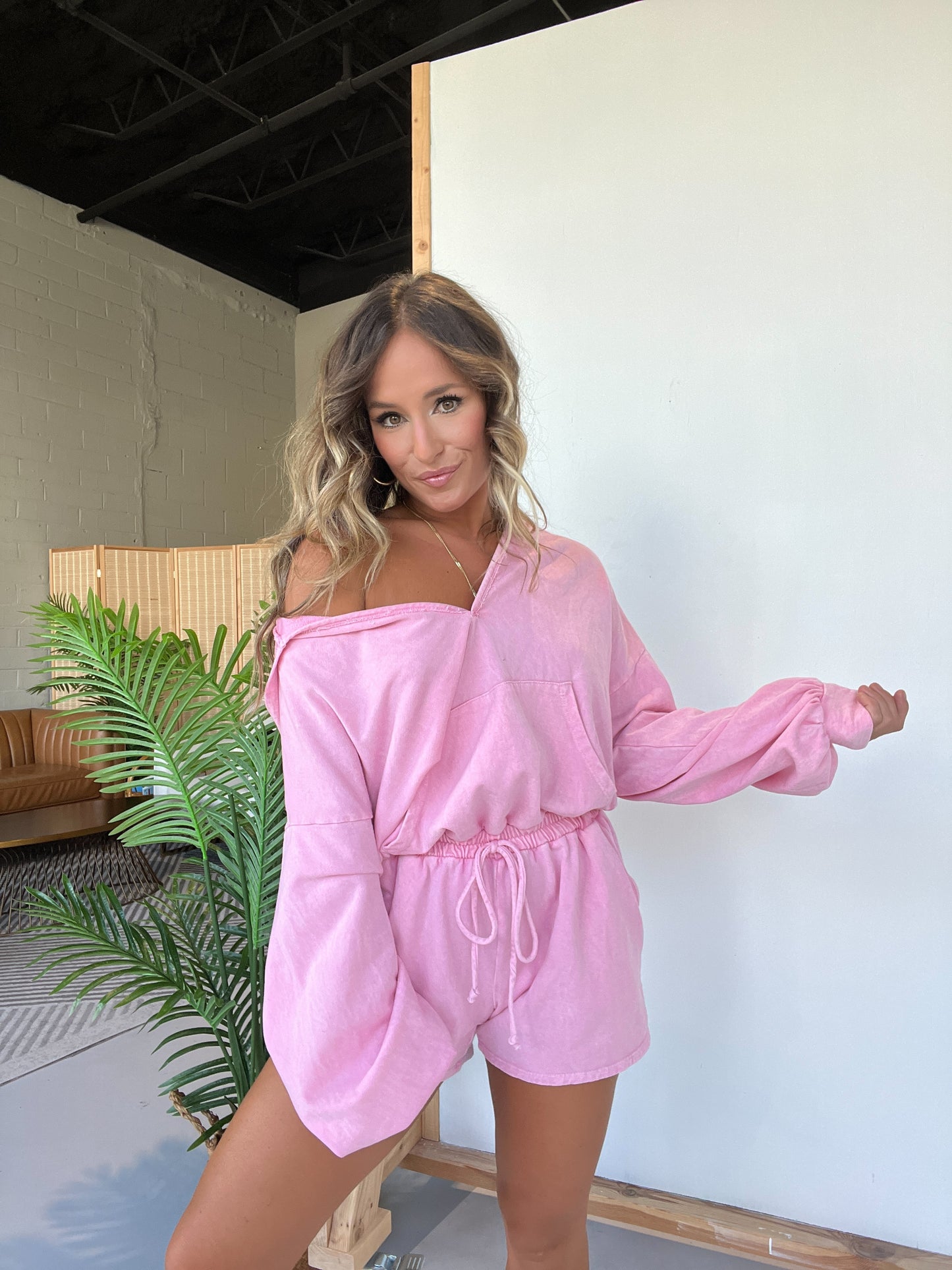 Feelin’ Alright Romper Pink