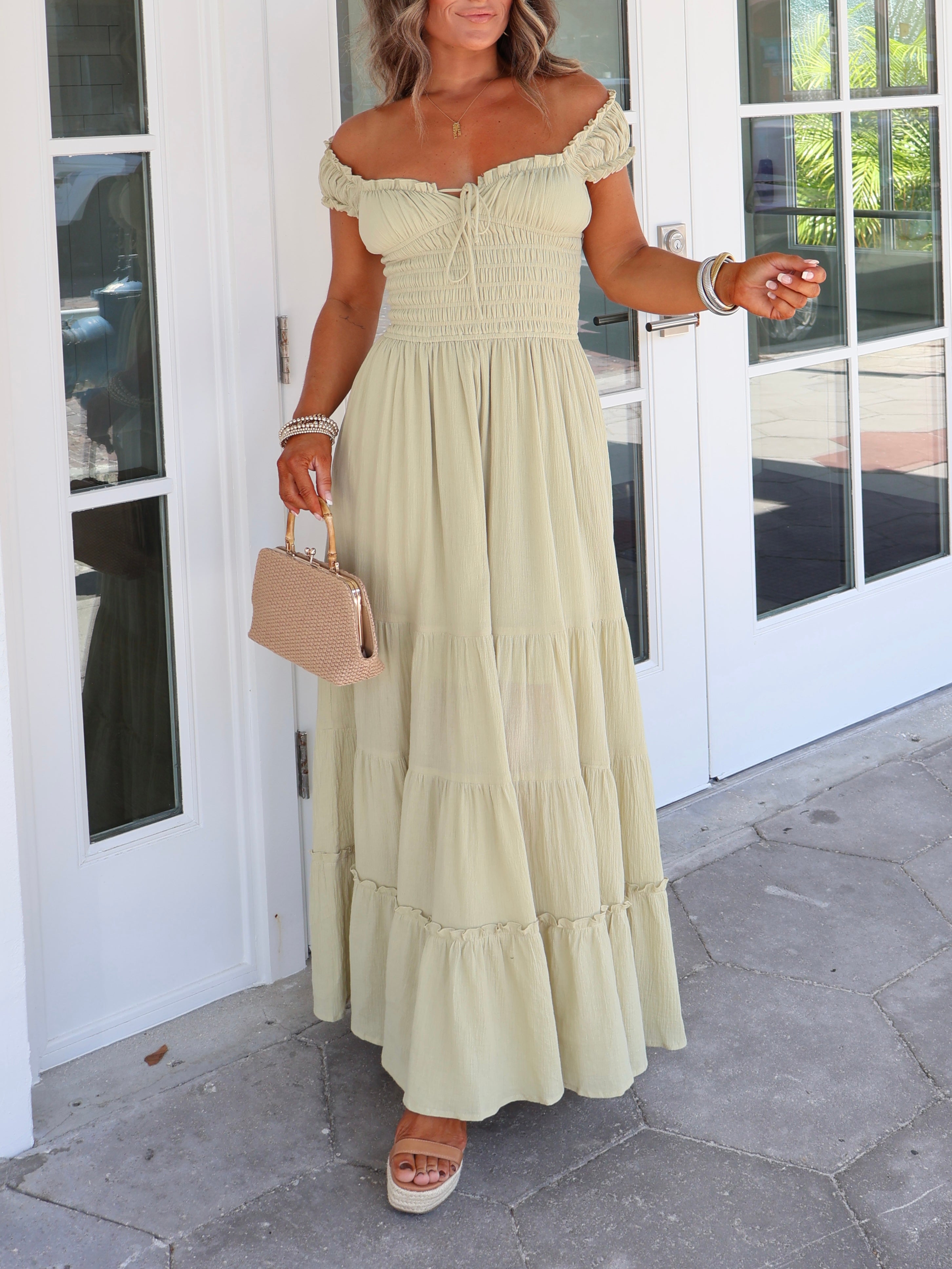 Serenity Maxi Dress Creamy Matcha