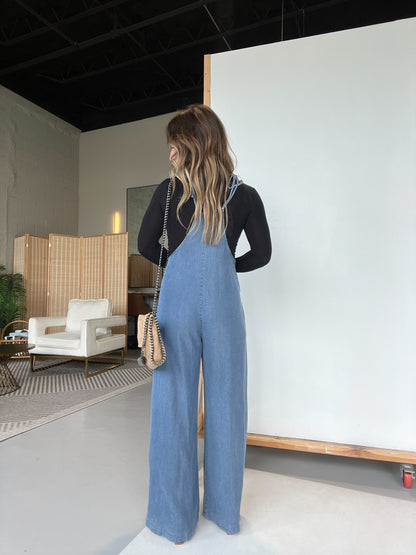 Farrah Tencel Wide Leg Overalls