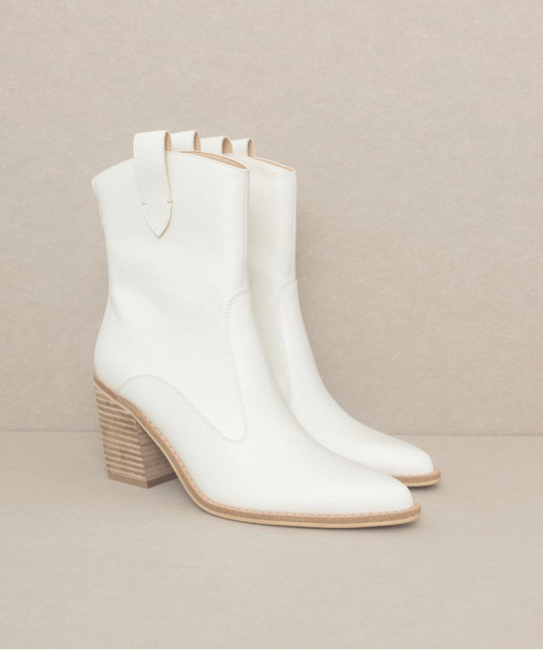 TARA COWBOY INSPIRED BOOTIES WHITE