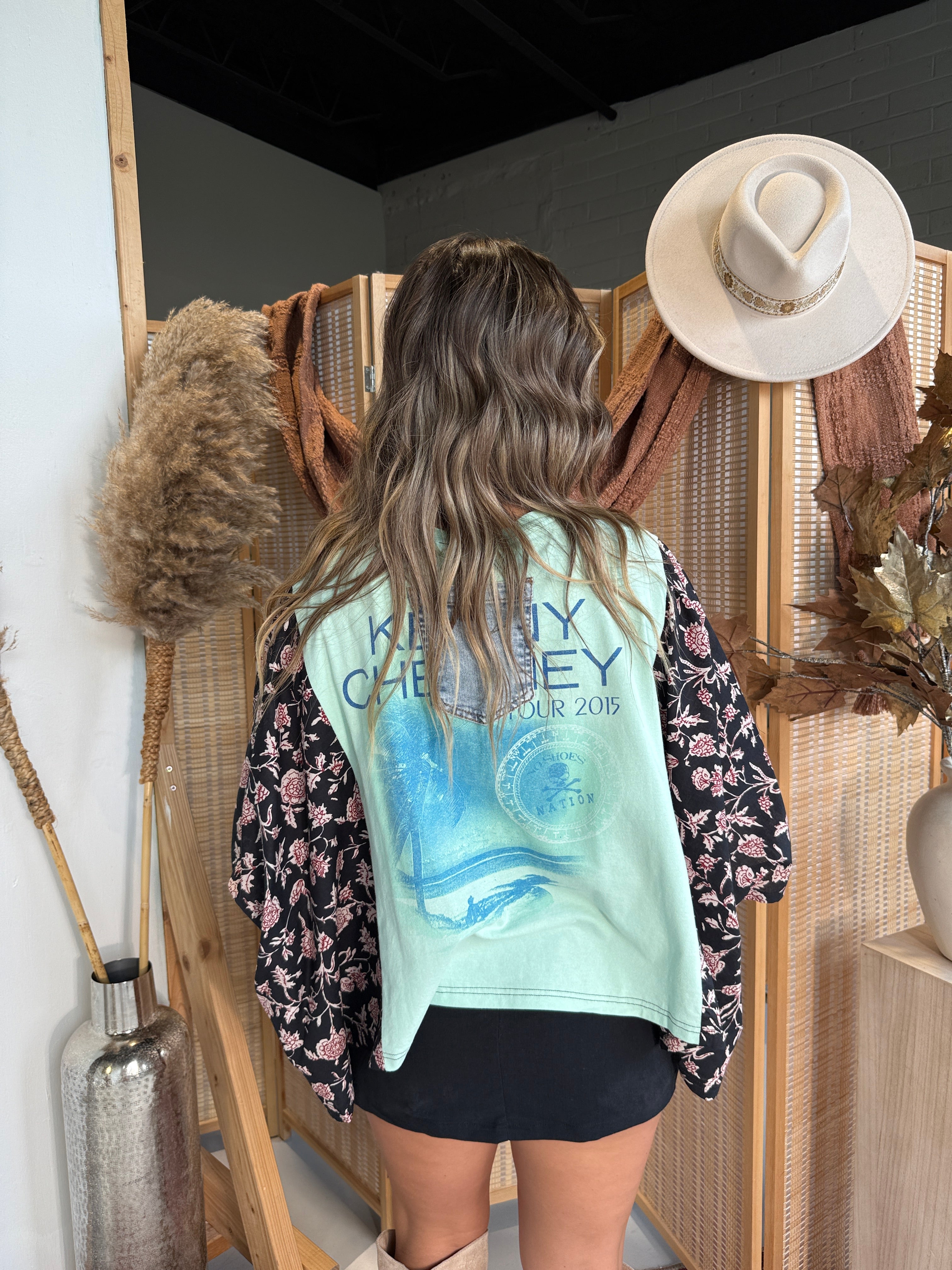 Kenny Chesney Mix & Match Tee Teal Floral