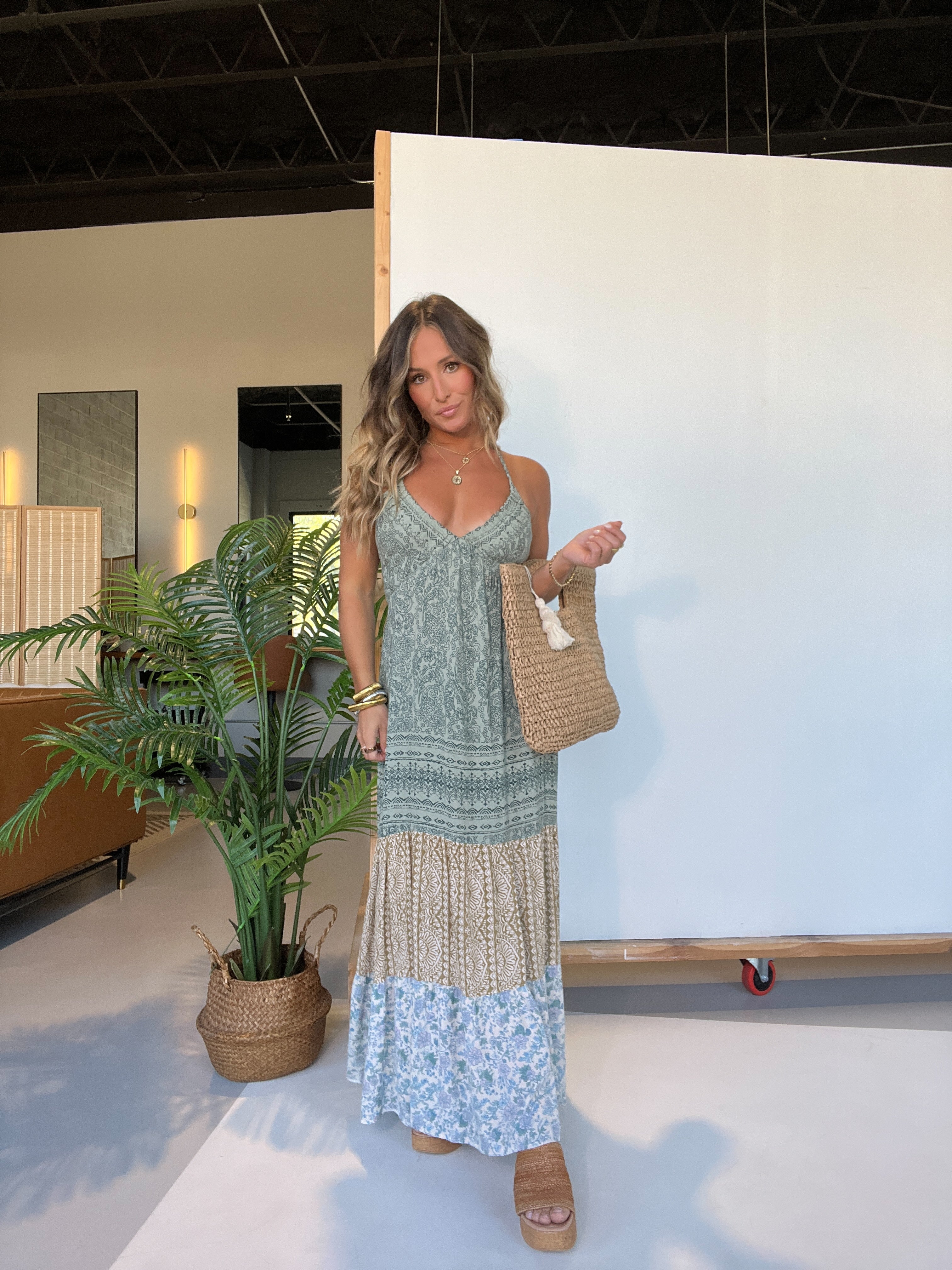 Dawn Before Daylight Tiered Maxi Dress Jade
