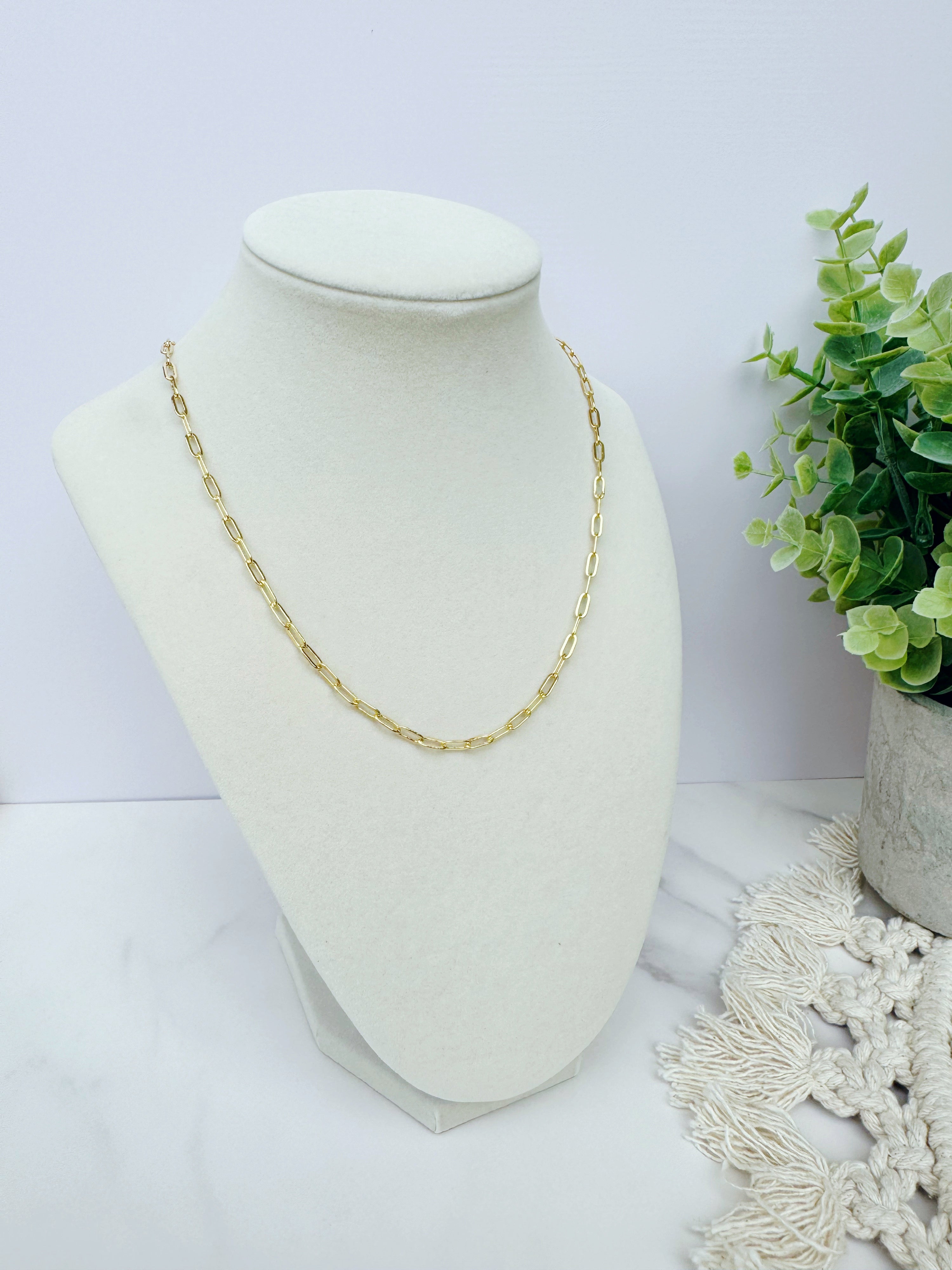 Ari Paperclip 18K Necklace 20"
