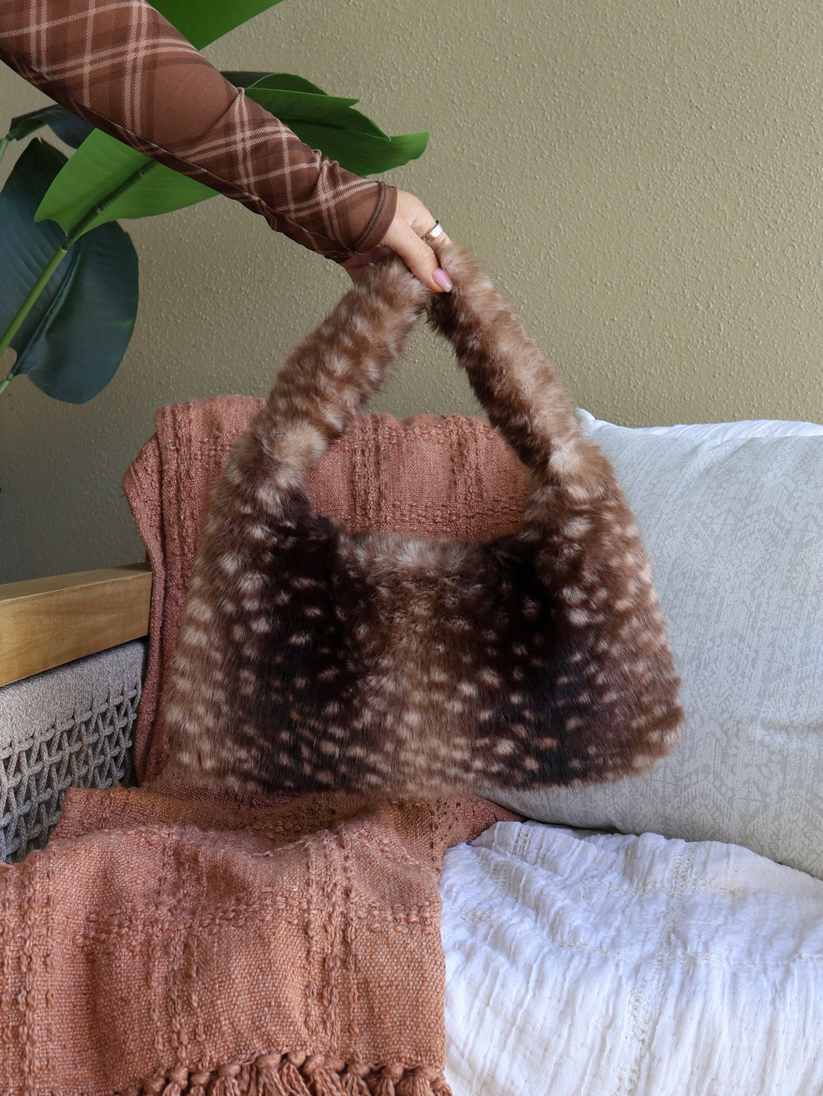 Maya Fur Handbag Fawn