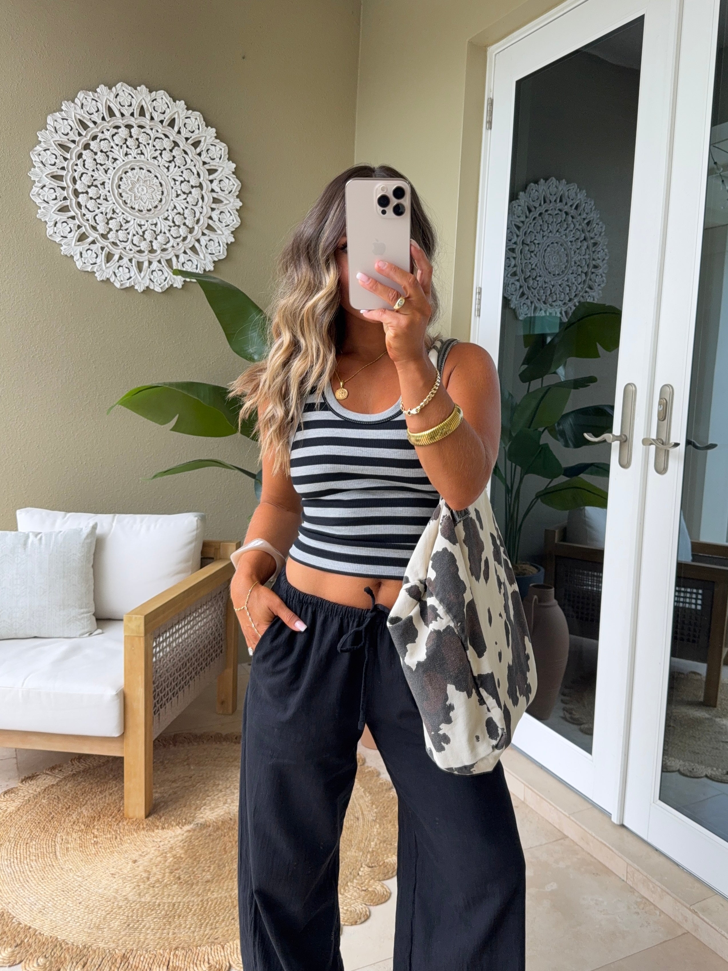 Parker Striped Tank Grey Multi