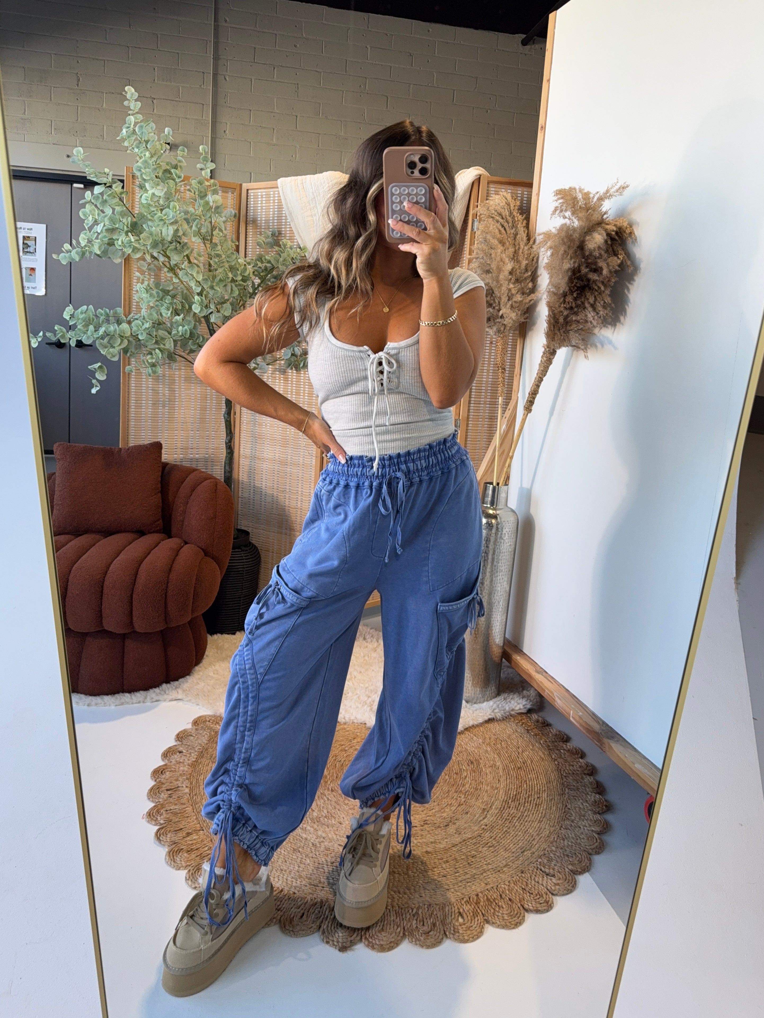 Show Me Love Boho Joggers Blue