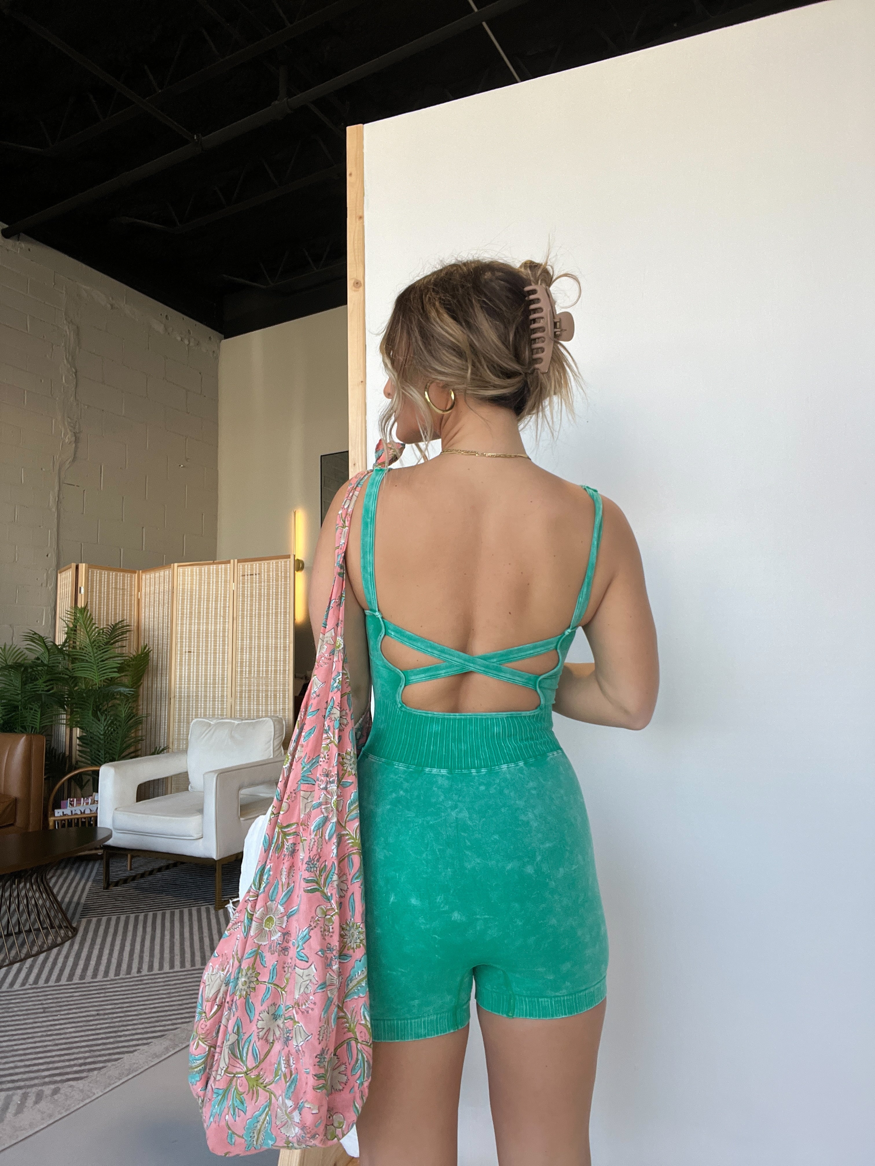 Level Up Hot Shot Romper Kelly Green