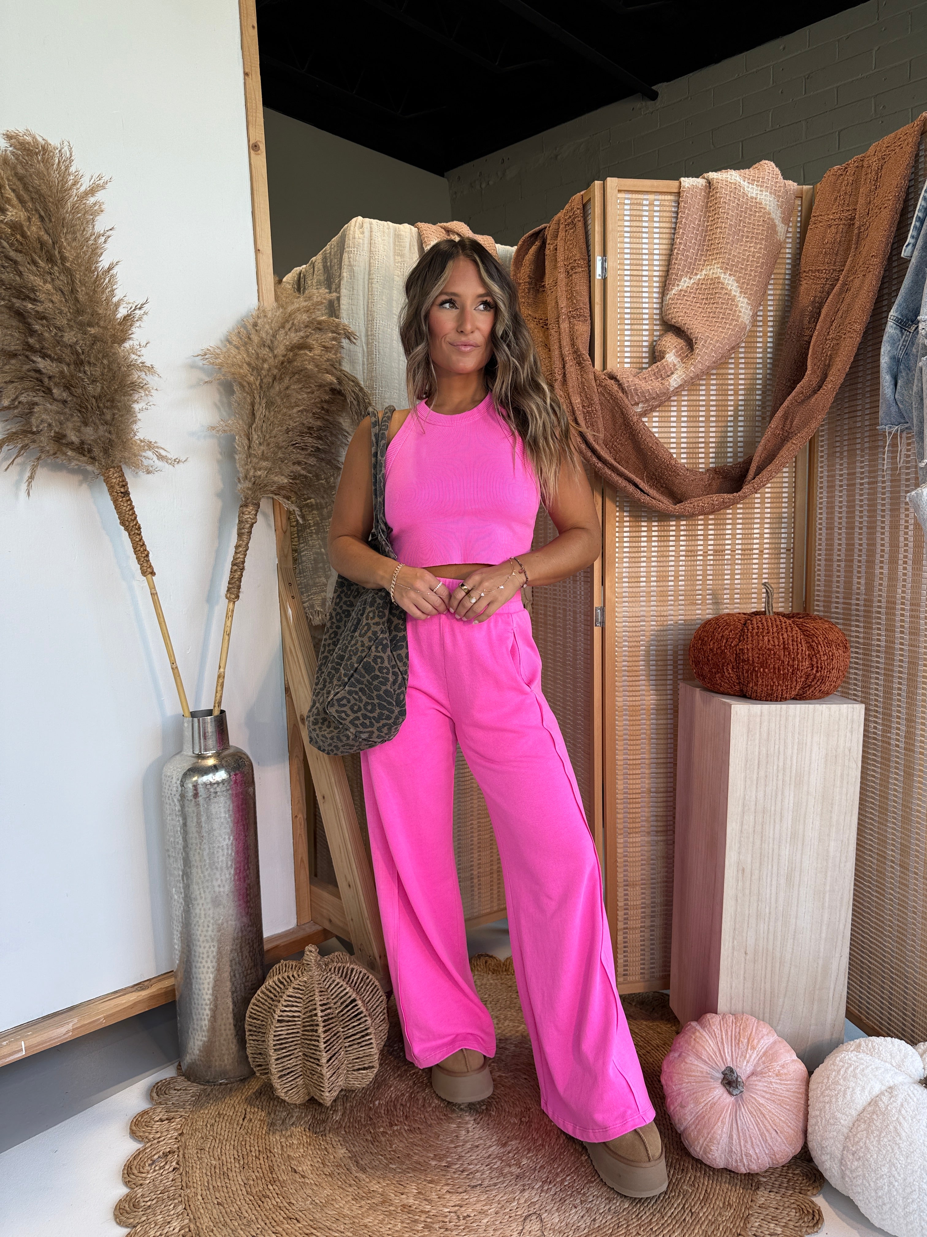 It Girl Lounge Set Fuchsia
