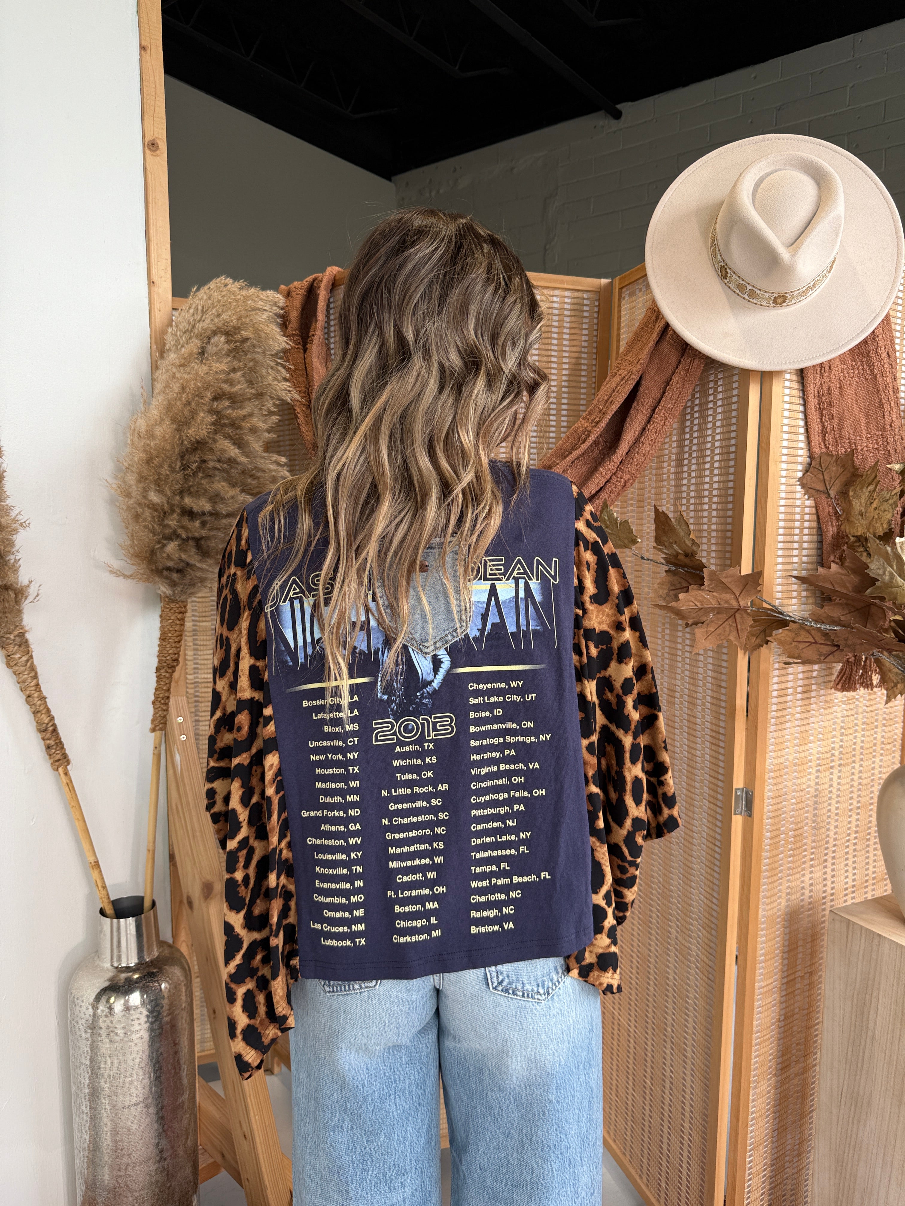 Jason Aldean Mix & Match Tee Navy Cheetah