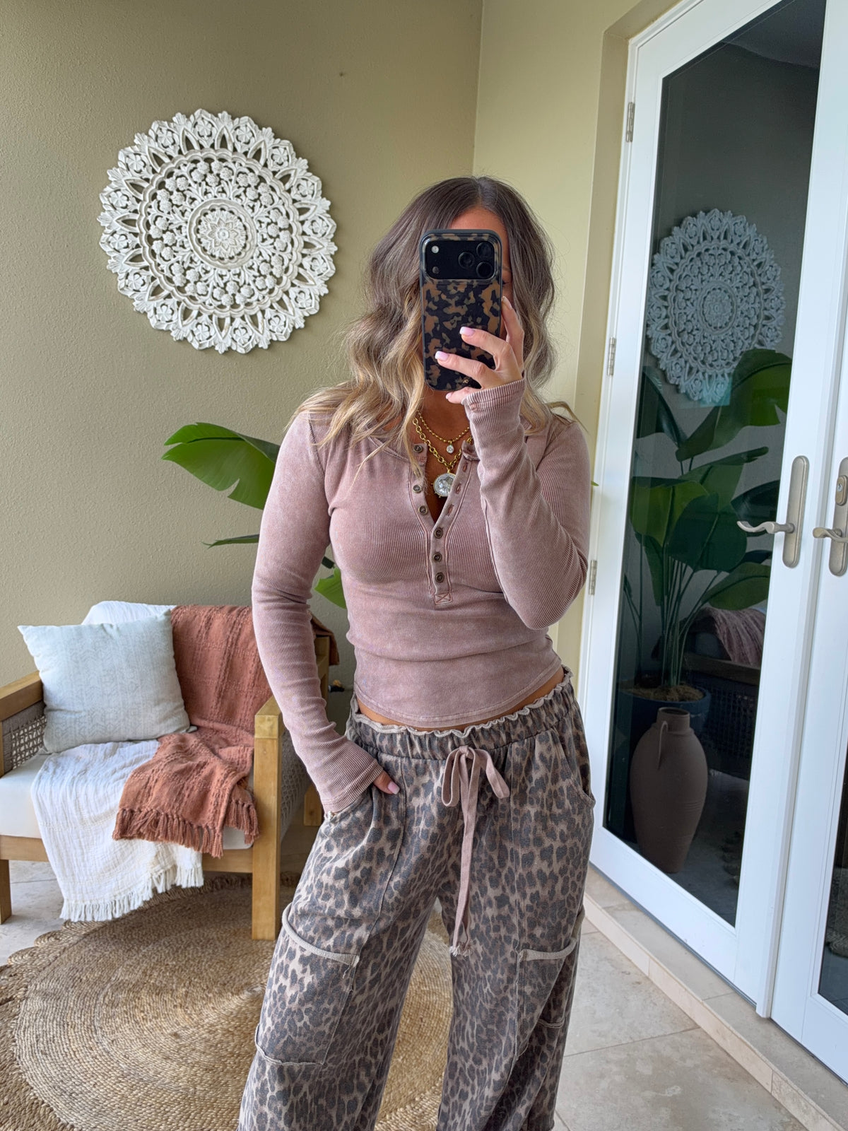 October Skies Long Sleeve Top Cocoa