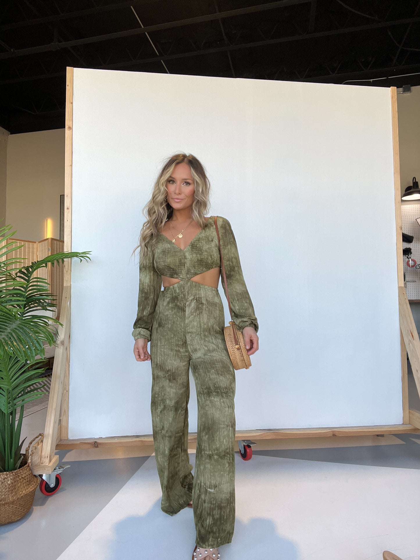 Blair Tie Dye Jumpsuit Olive