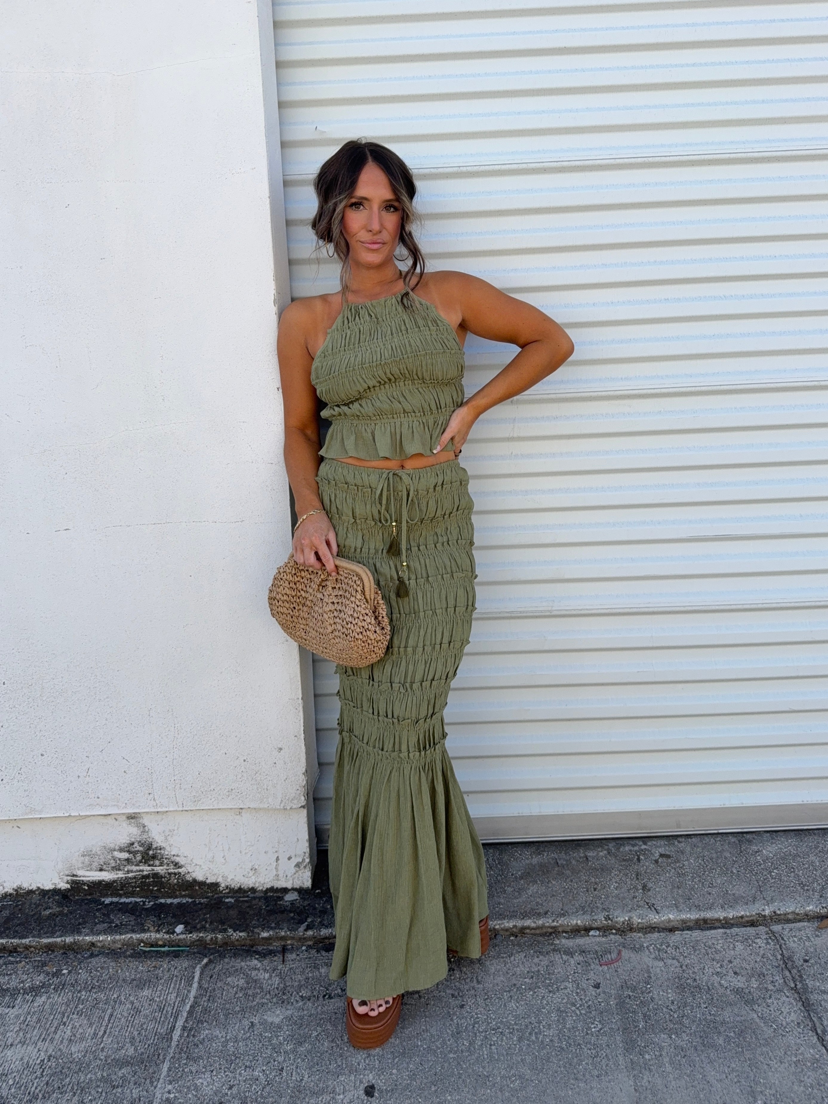 New Roots Skirt Set Light Olive