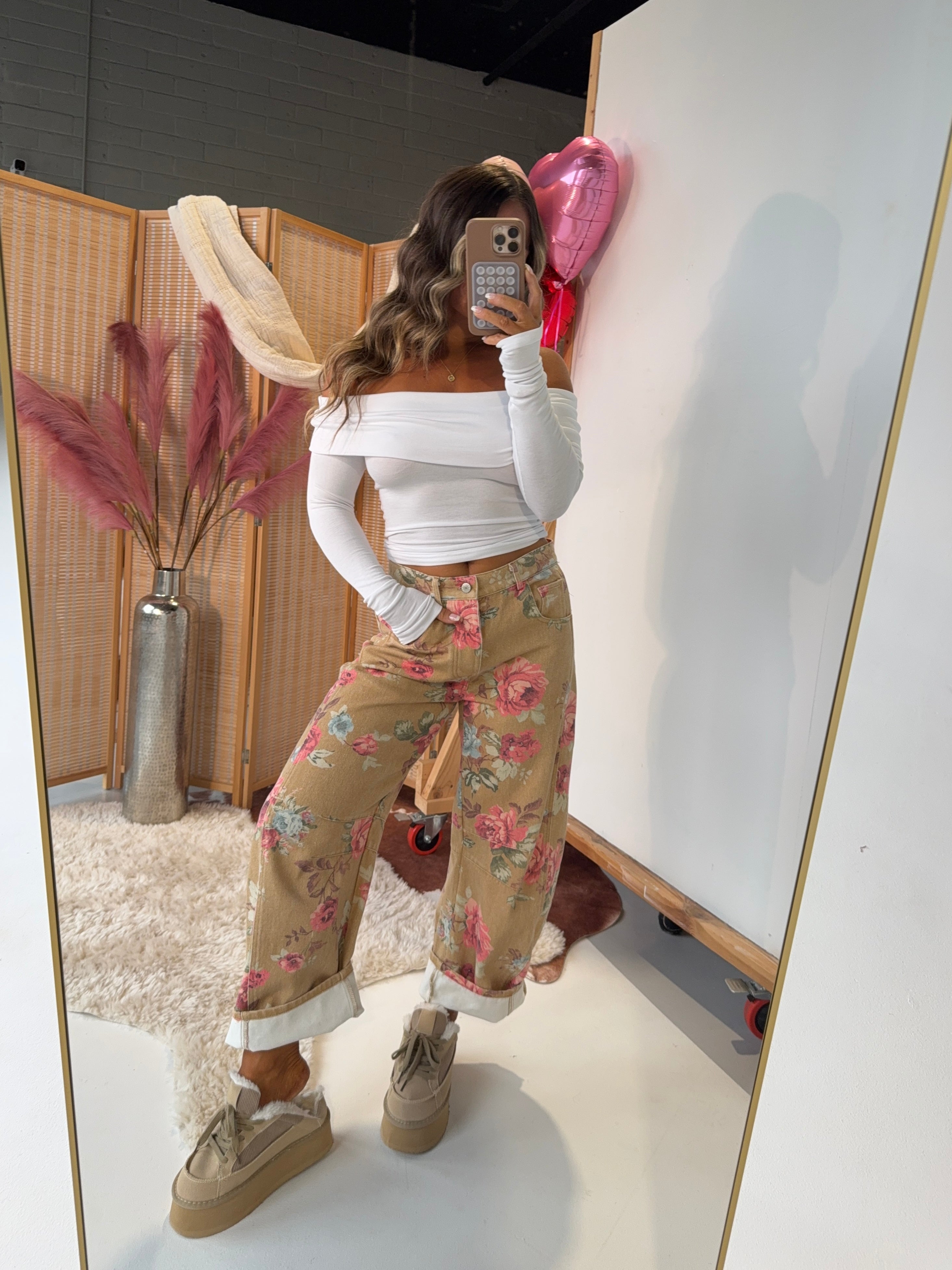 Gracie Barrel Jeans Floral Multi