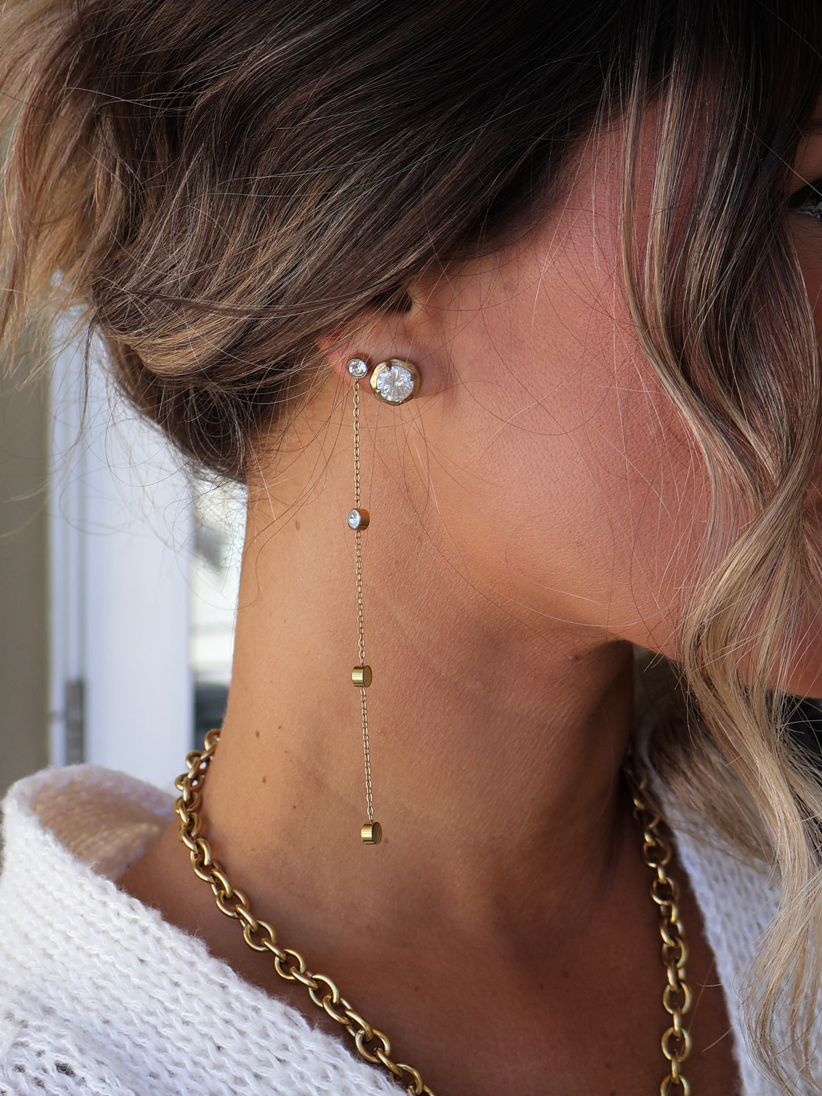 Estate Drop Earrings Gold