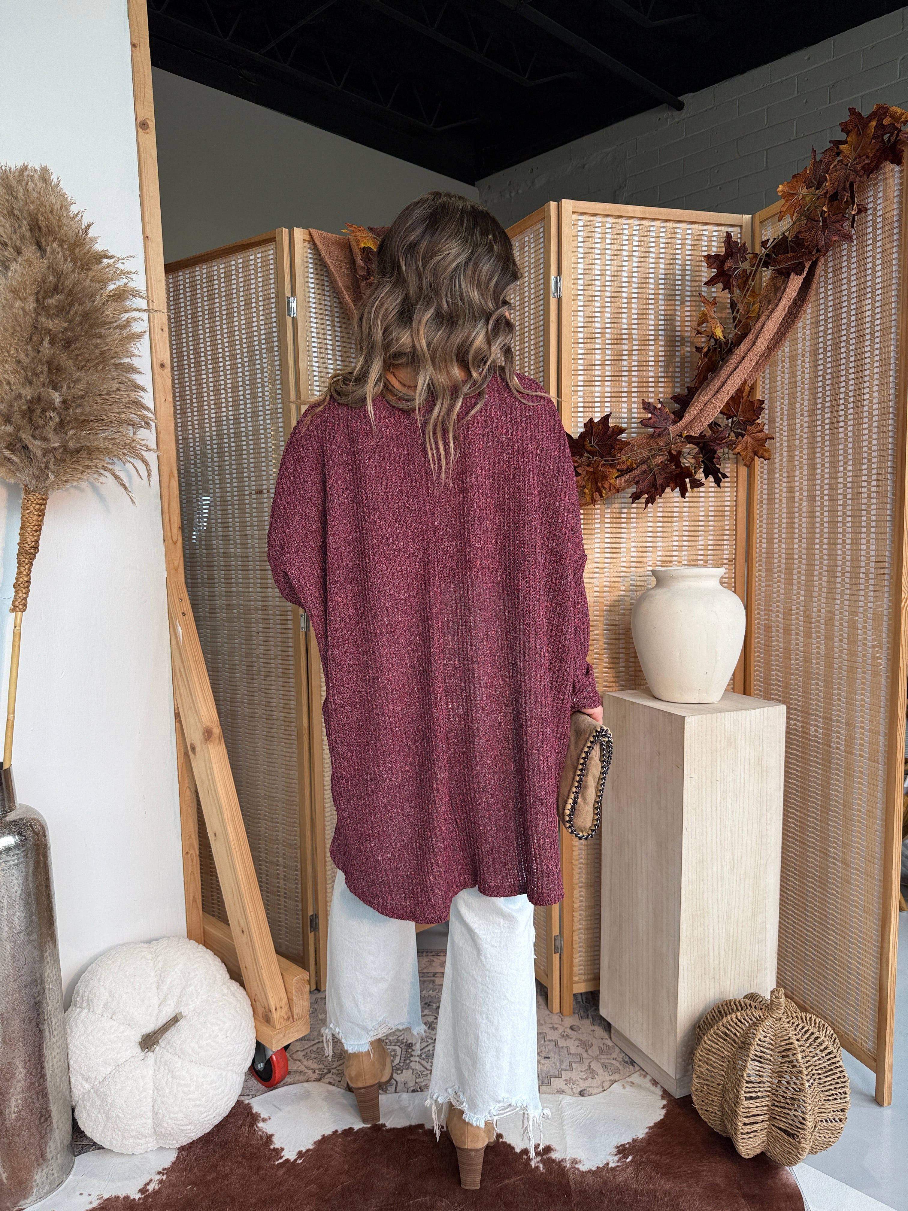 Maple Street Hi Lo Sweater Wine