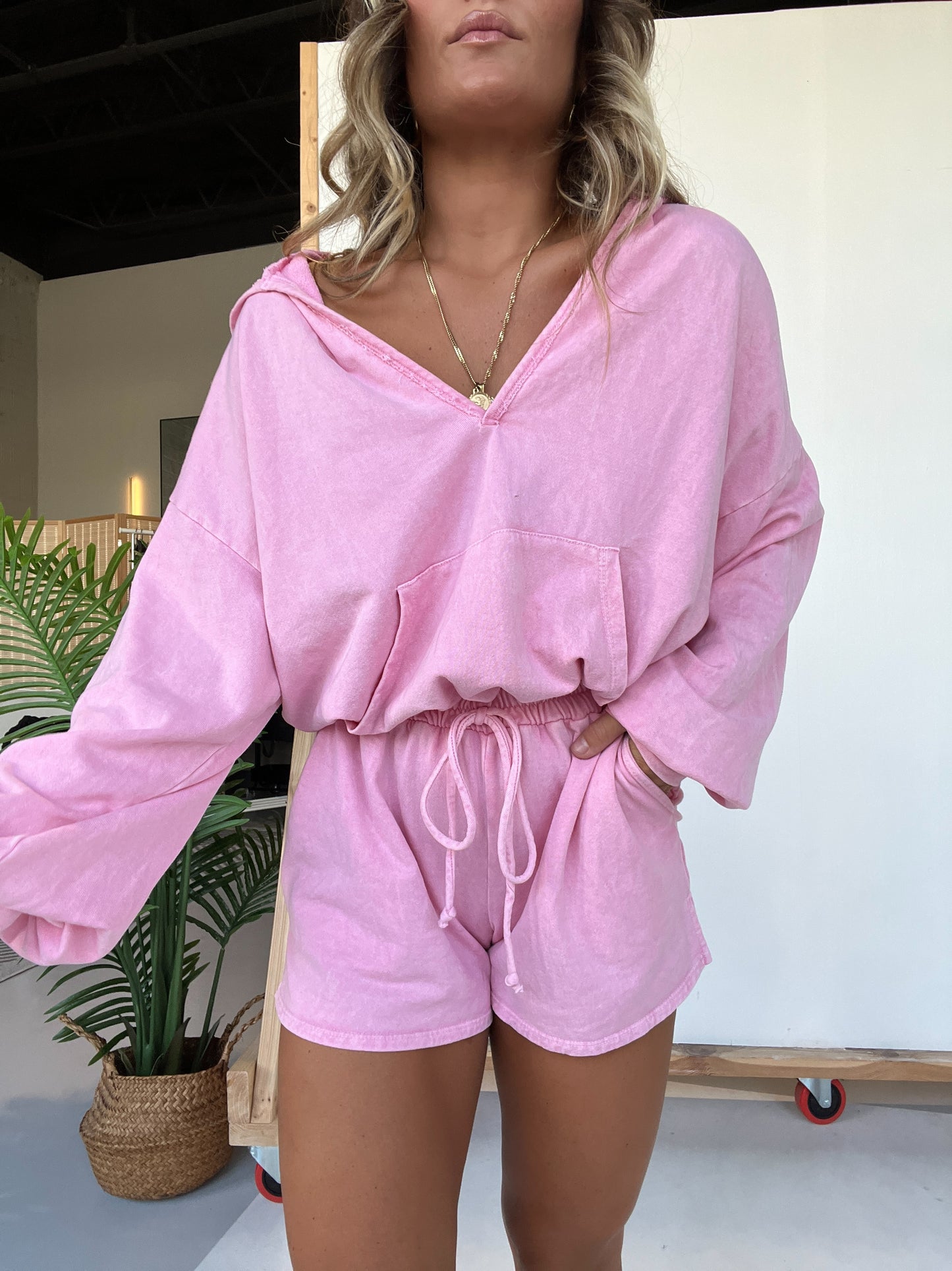 Feelin’ Alright Romper Pink