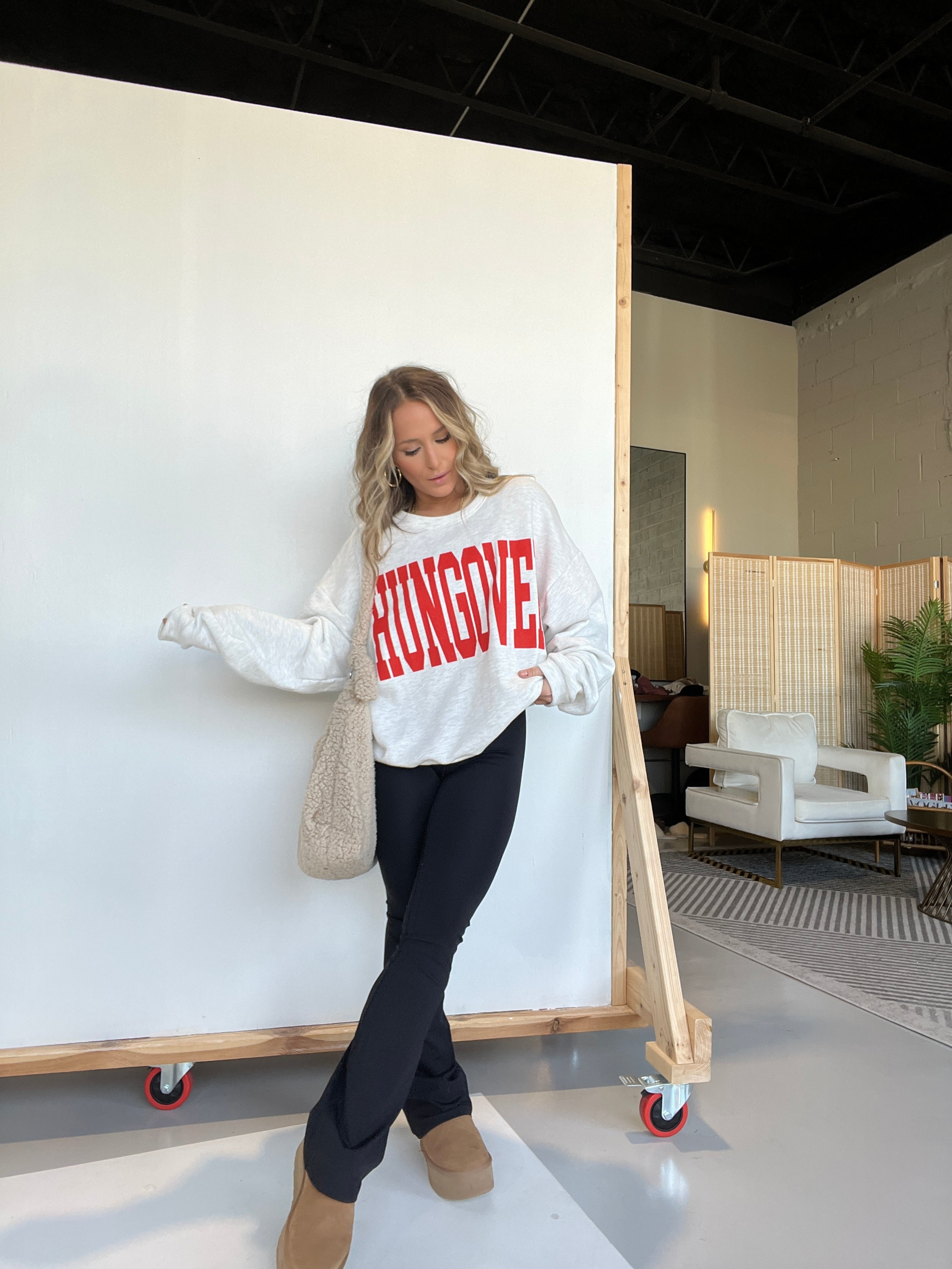 Hungover Graphic Crewneck Ash Grey