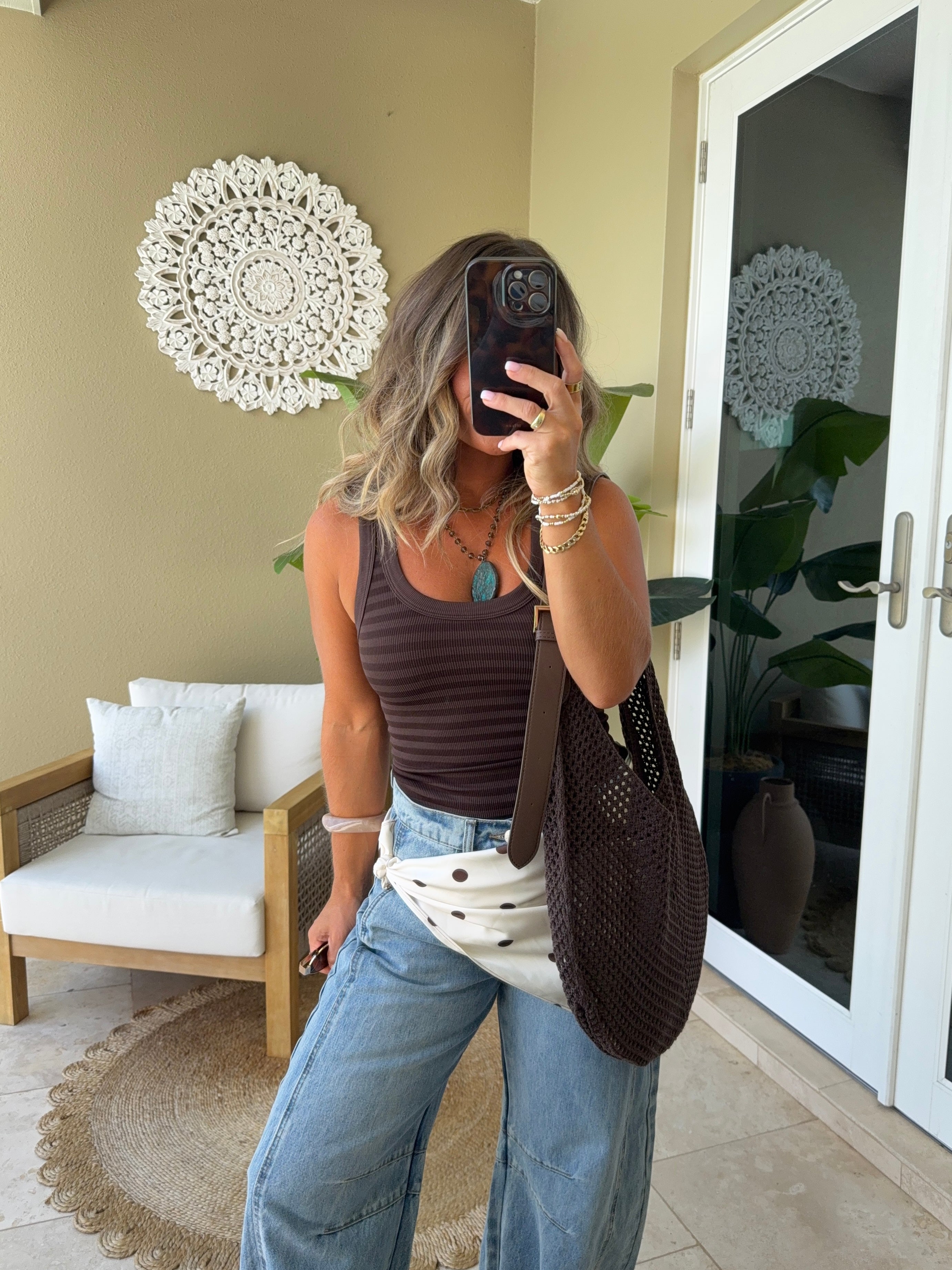 Weekend Escape Stripe Tank Chocolate