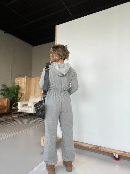 Cozy Days French Terry Jumpsuit Heather Grey