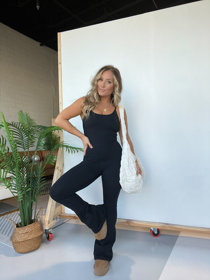 Boss Babe Flared Jumpsuit Black