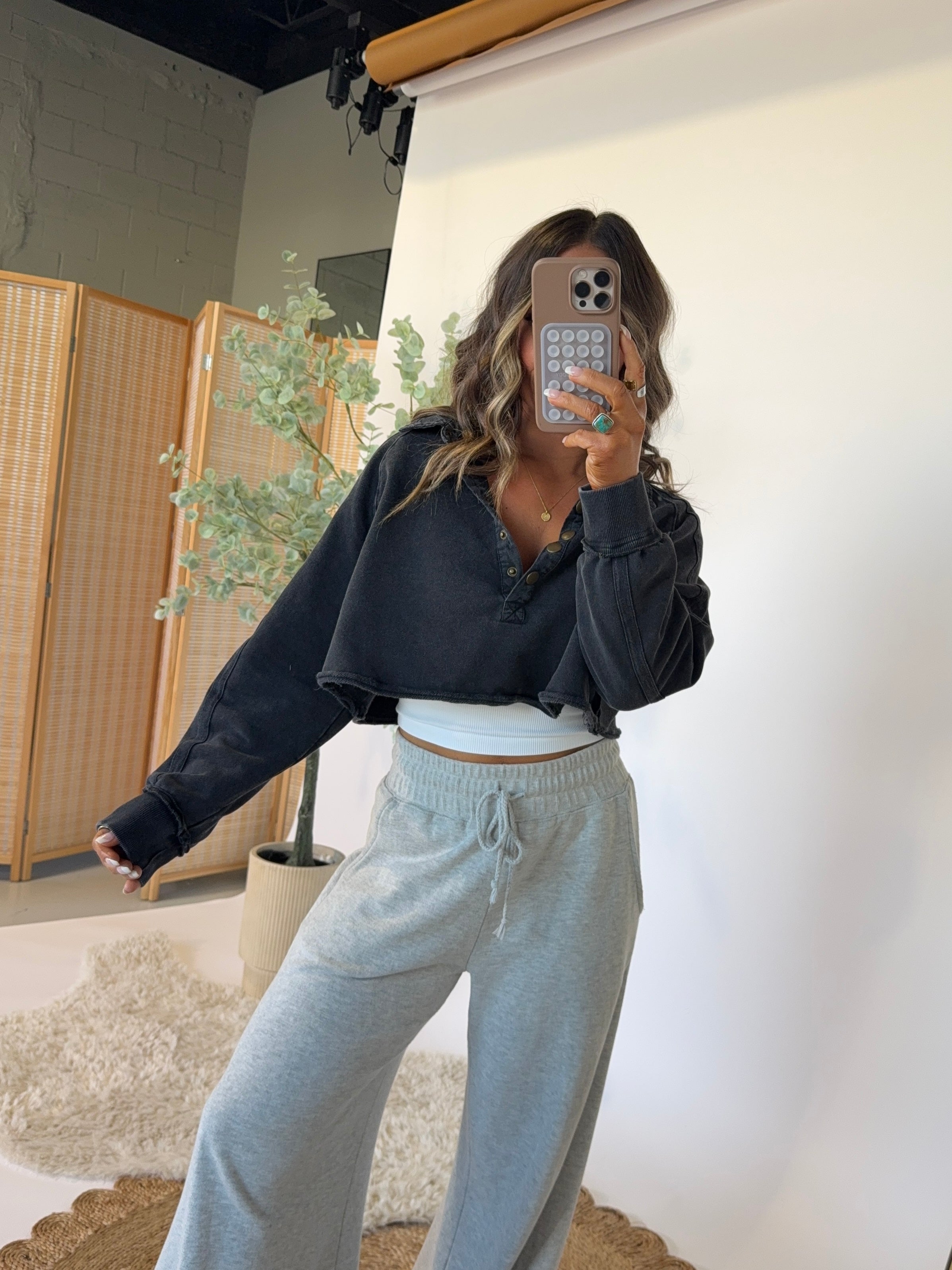 FP Dupe Cropped Sweatshirt Black