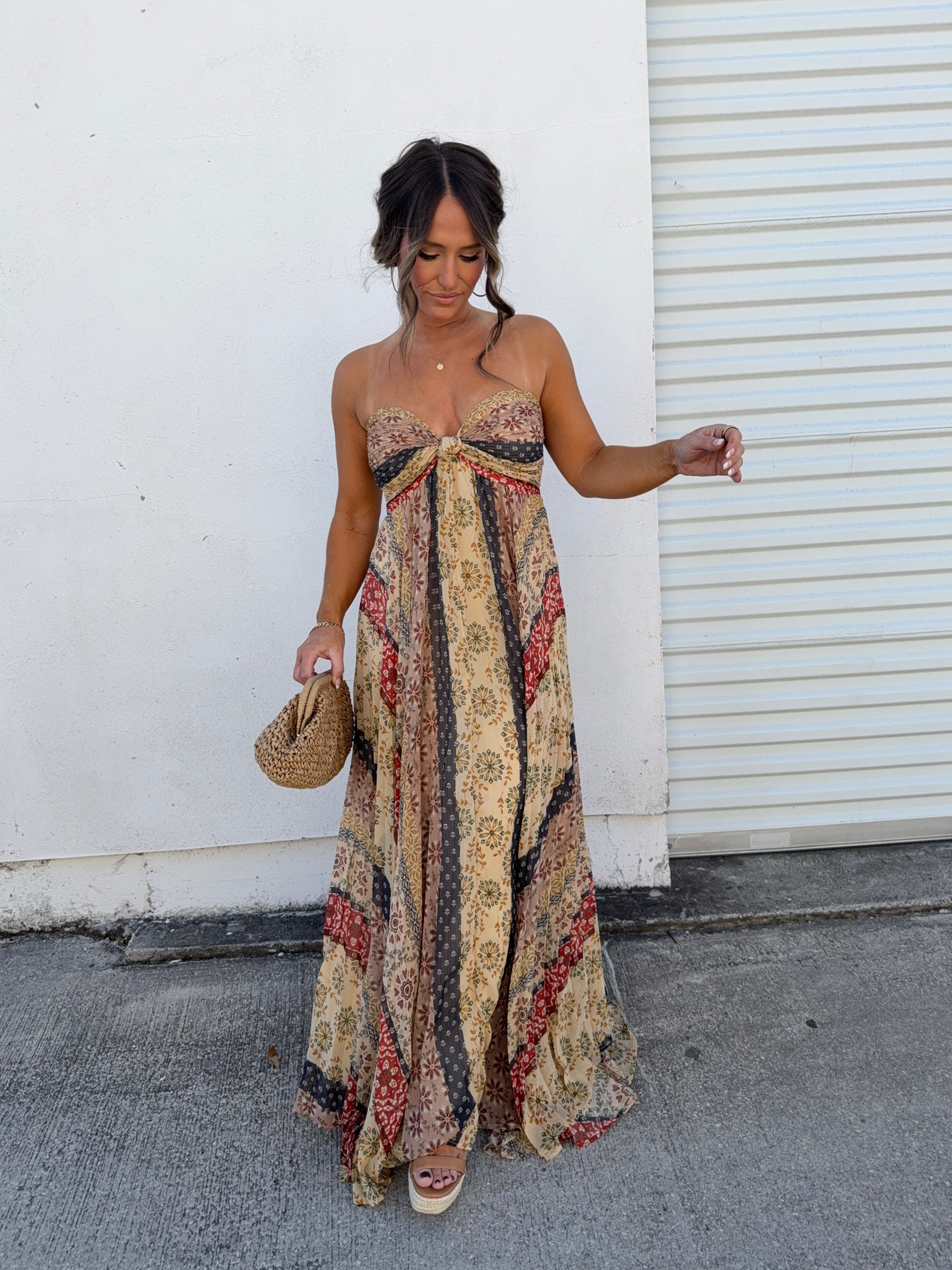 Allure Maxi Dress Brown Multi