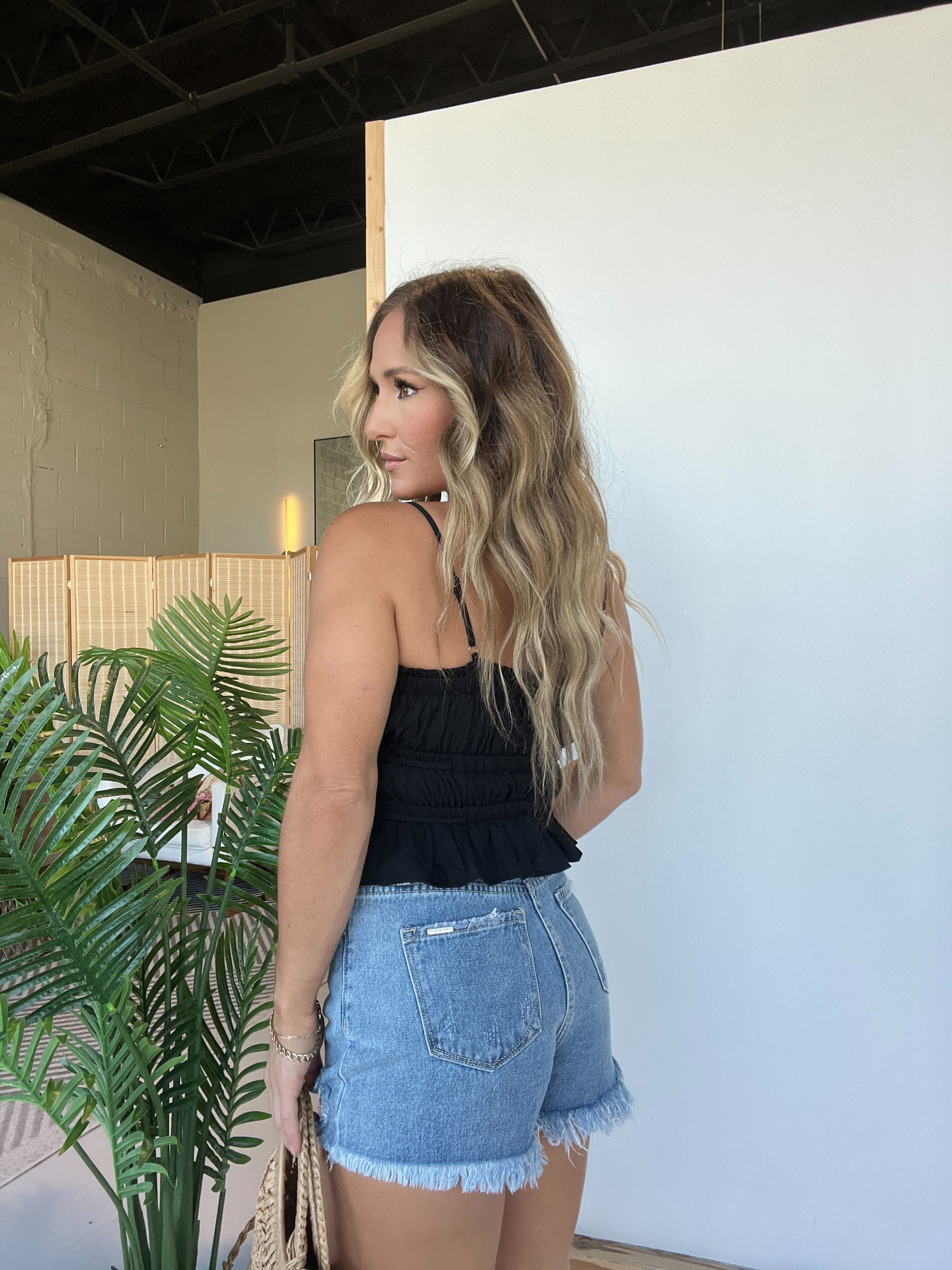 Easy Breezy Beach Top Black