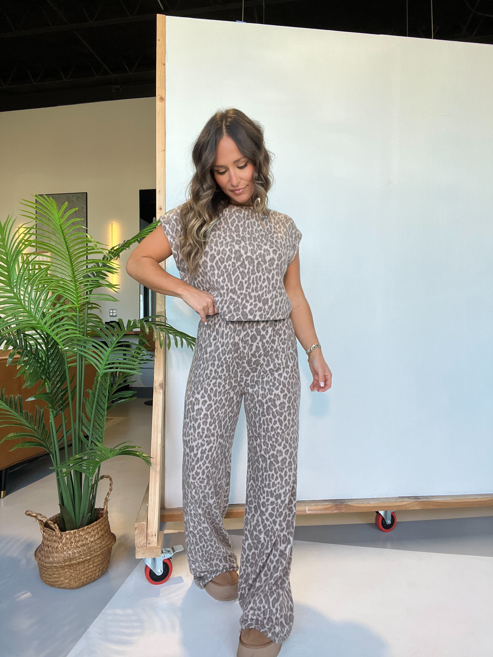 Girls Night In Lounge Set Leopard