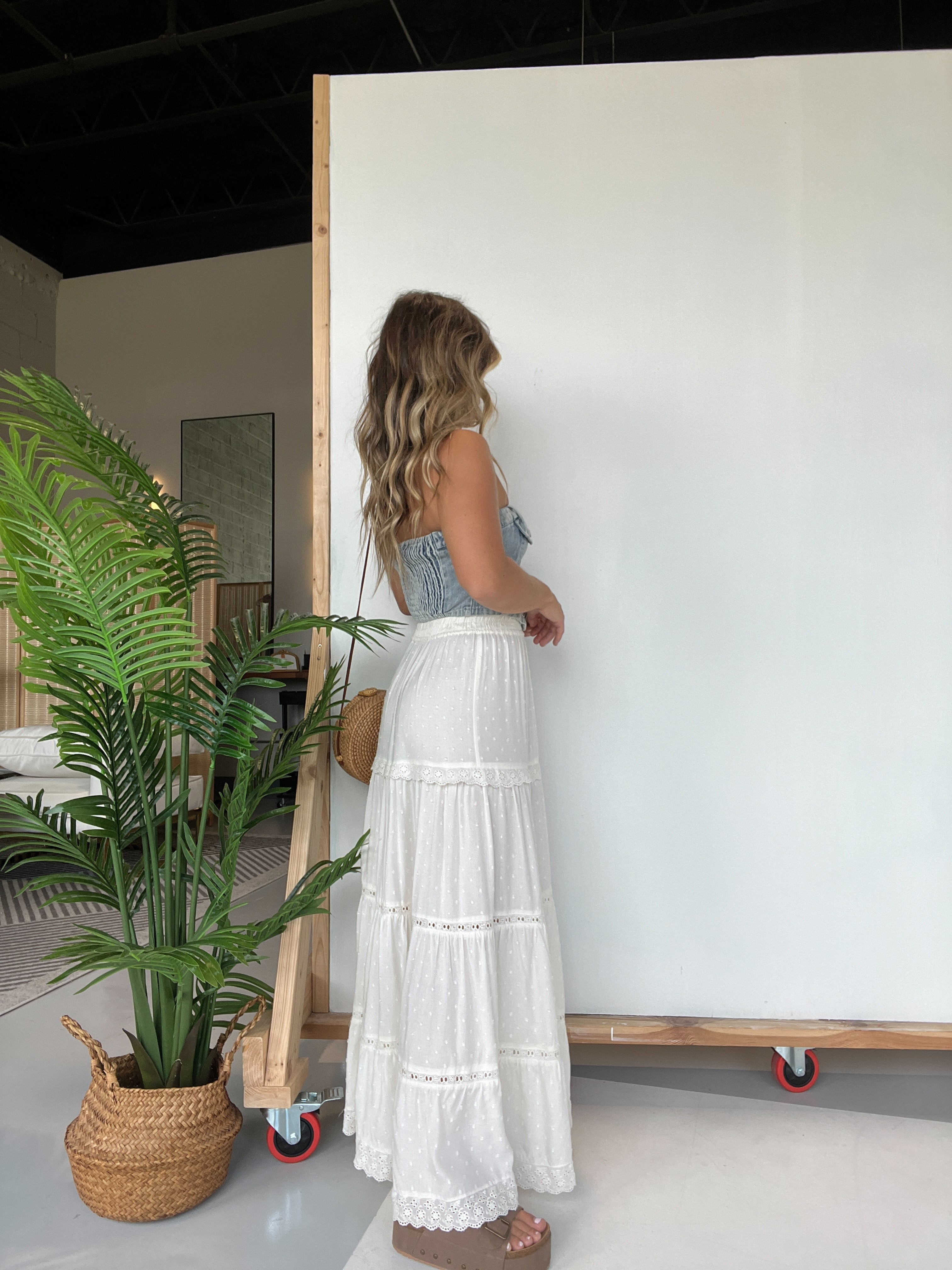 Make Waves Maxi Skirt Ivory