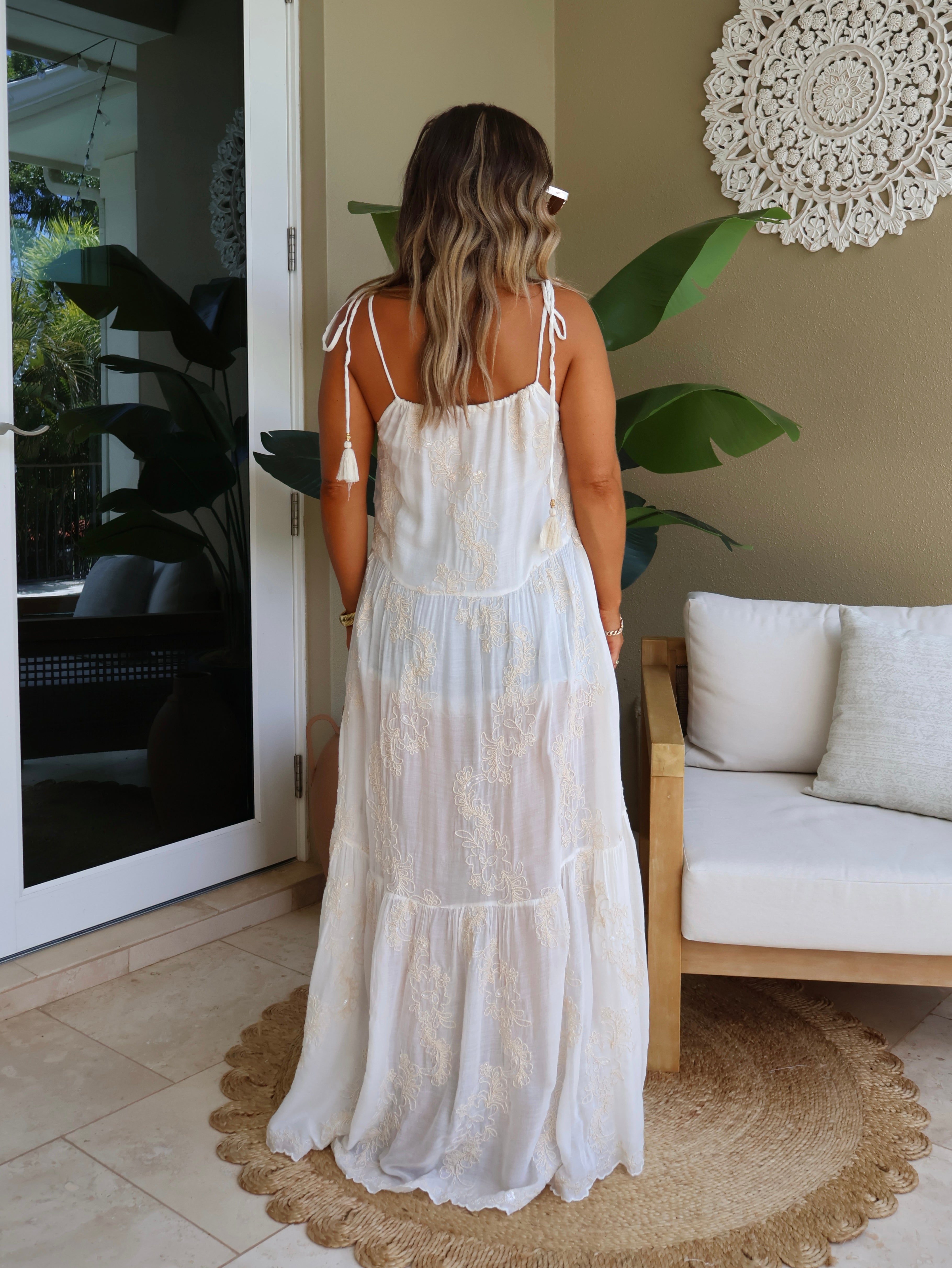 Endless Love Embroidered Duster Top Ivory
