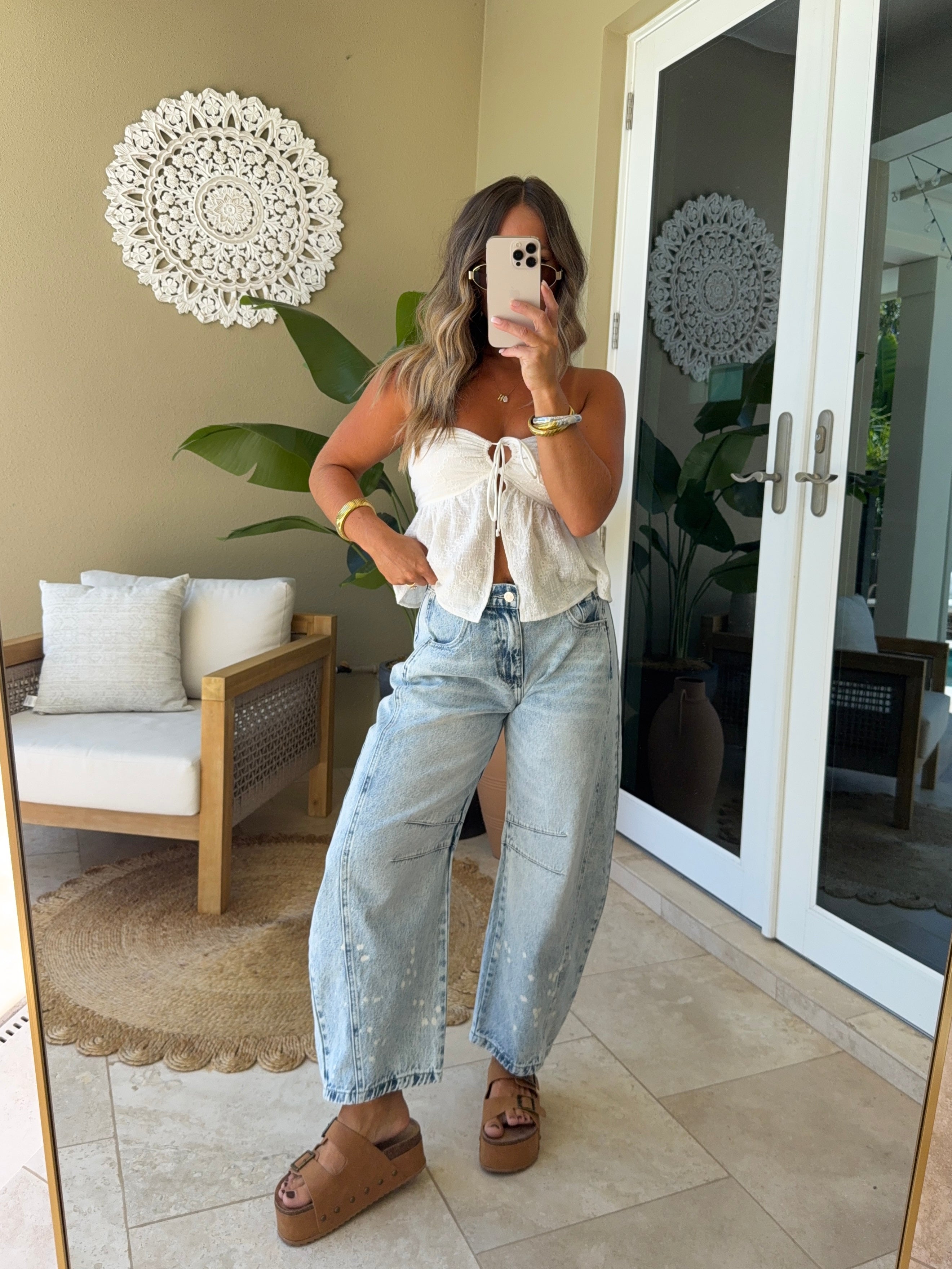 Sara Light Denim Barrel Jeans