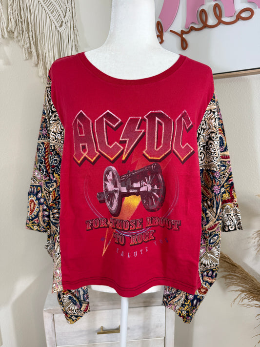 AC/DC Mix & Match Tee Red Floral
