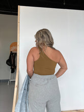 Load image into Gallery viewer, Just My Type One Shoulder Tank Olive Gold

