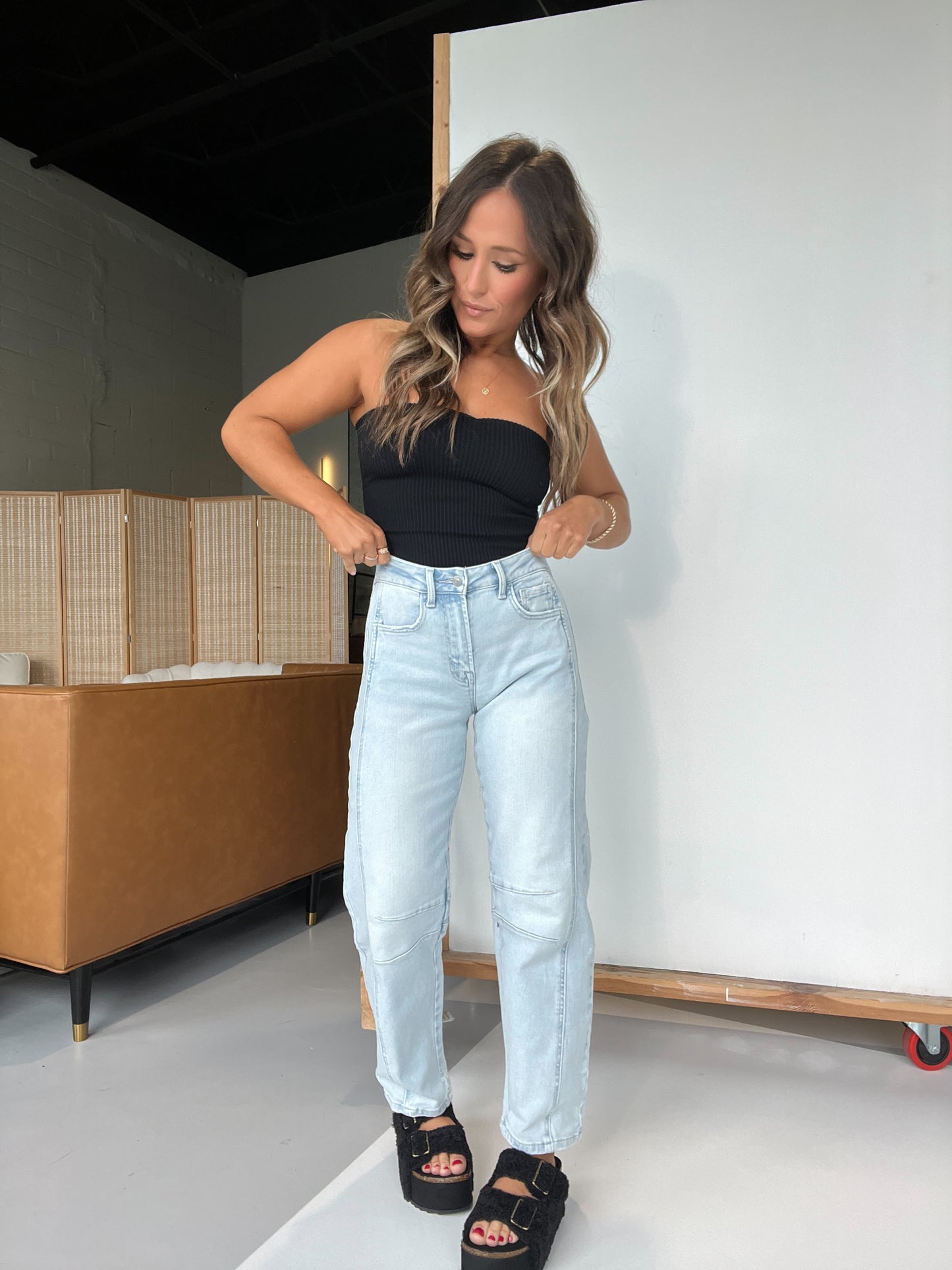 Northern Way High Waisted Barrel Jeans