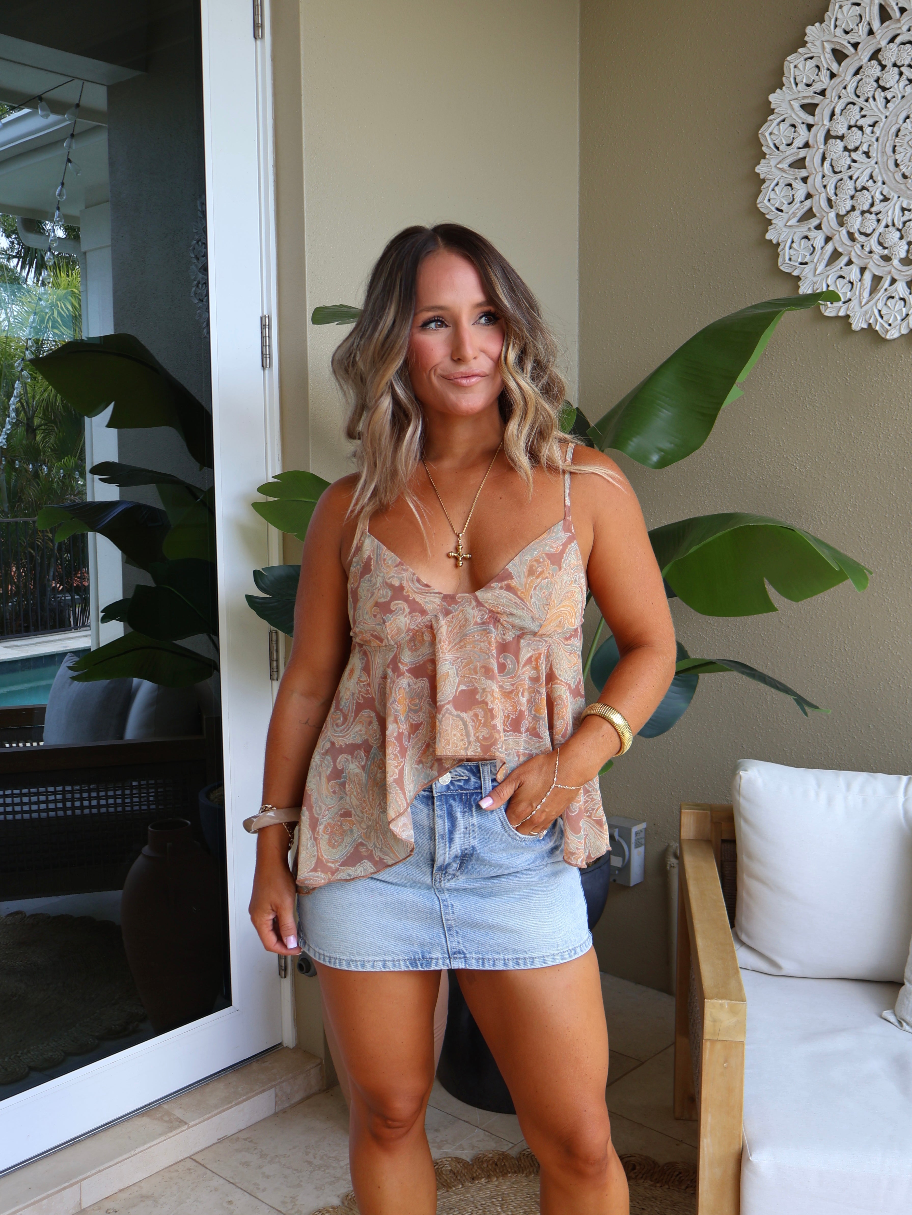 Daphne Light Denim Mini Skort
