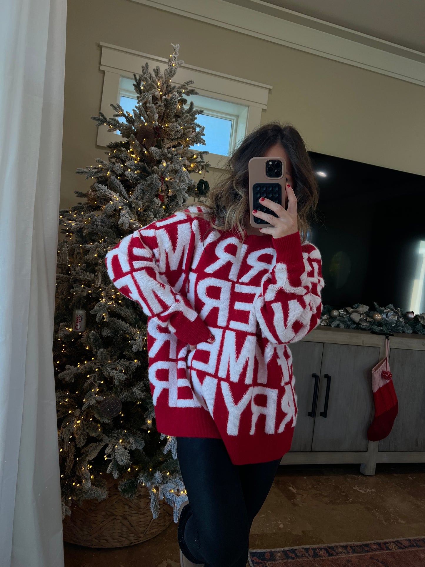 Merry Knit Sweater Red