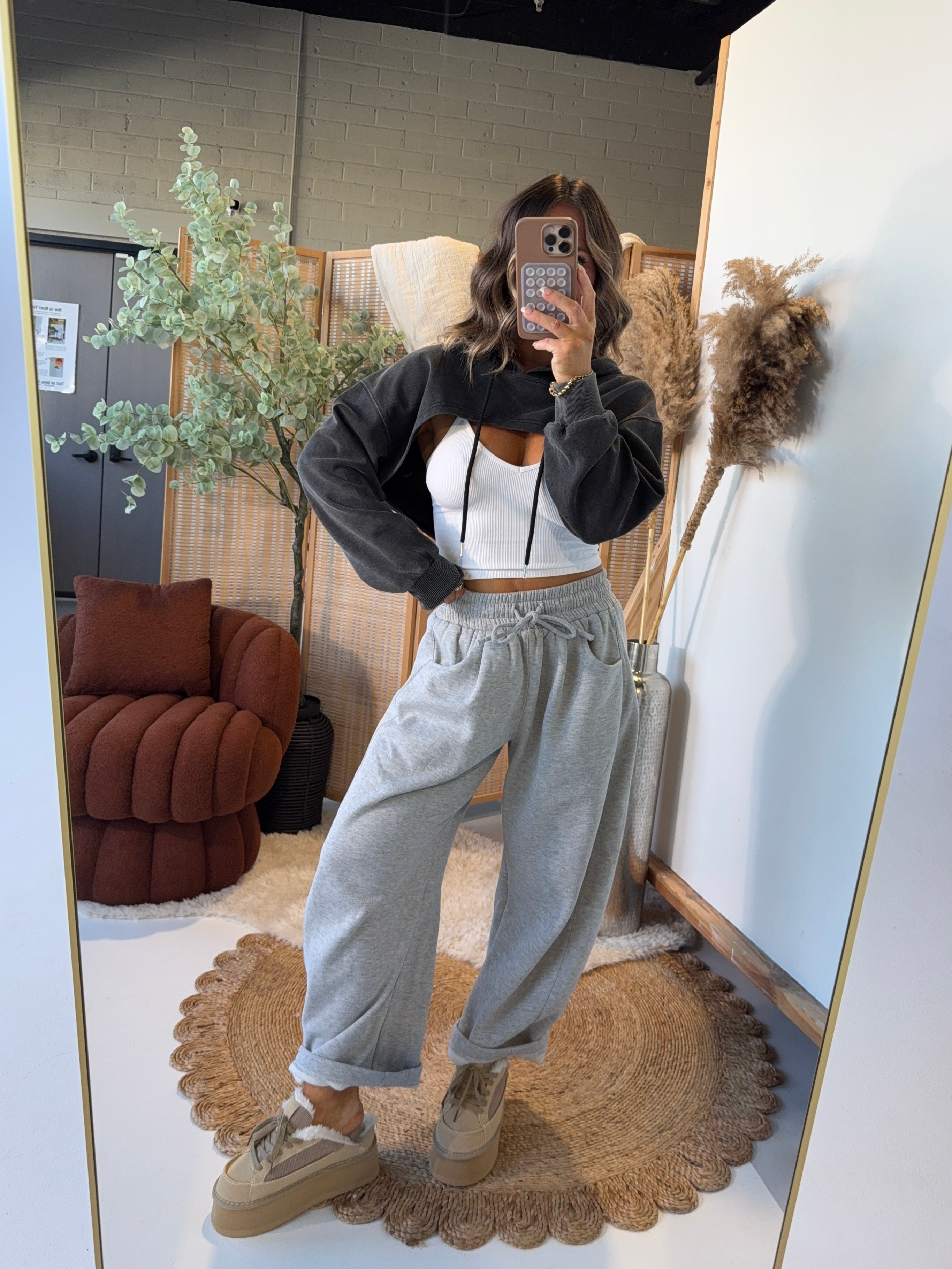 Back to Friends Barrel Sweats Heather Grey