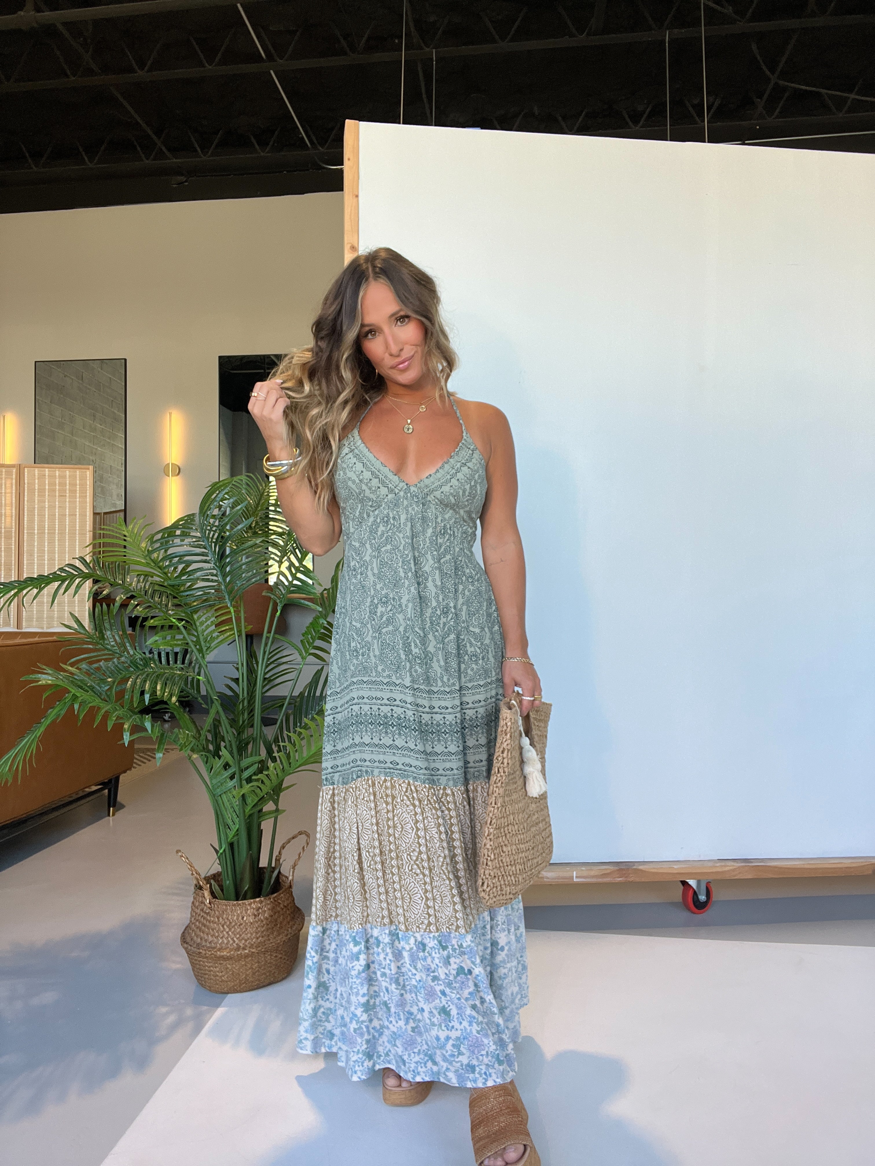 Dawn Before Daylight Tiered Maxi Dress Jade