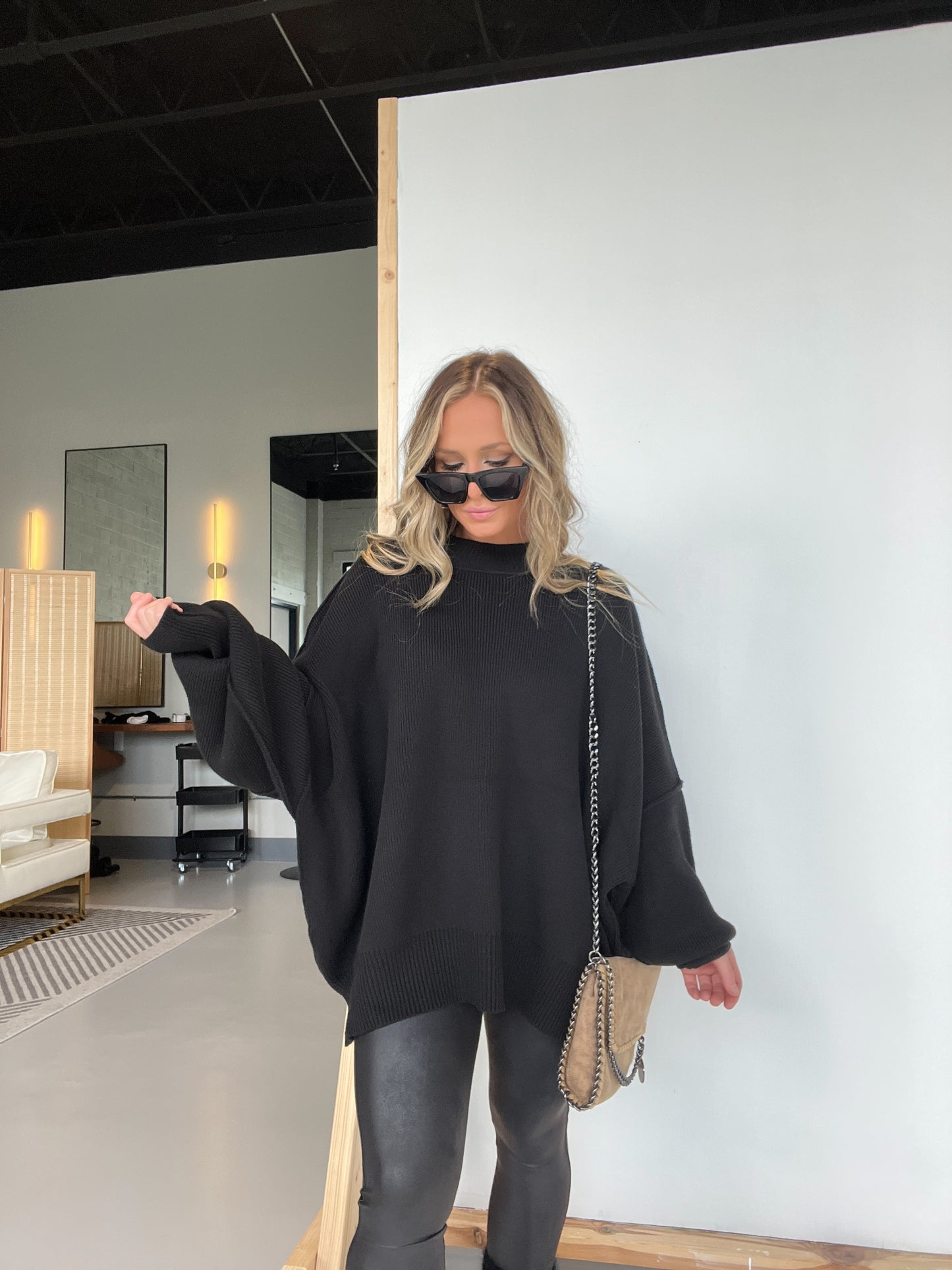 Promise Me Oversized Sweater Black