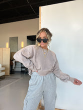 Load image into Gallery viewer, Staying in Cropped Crewneck Ash Mocha
