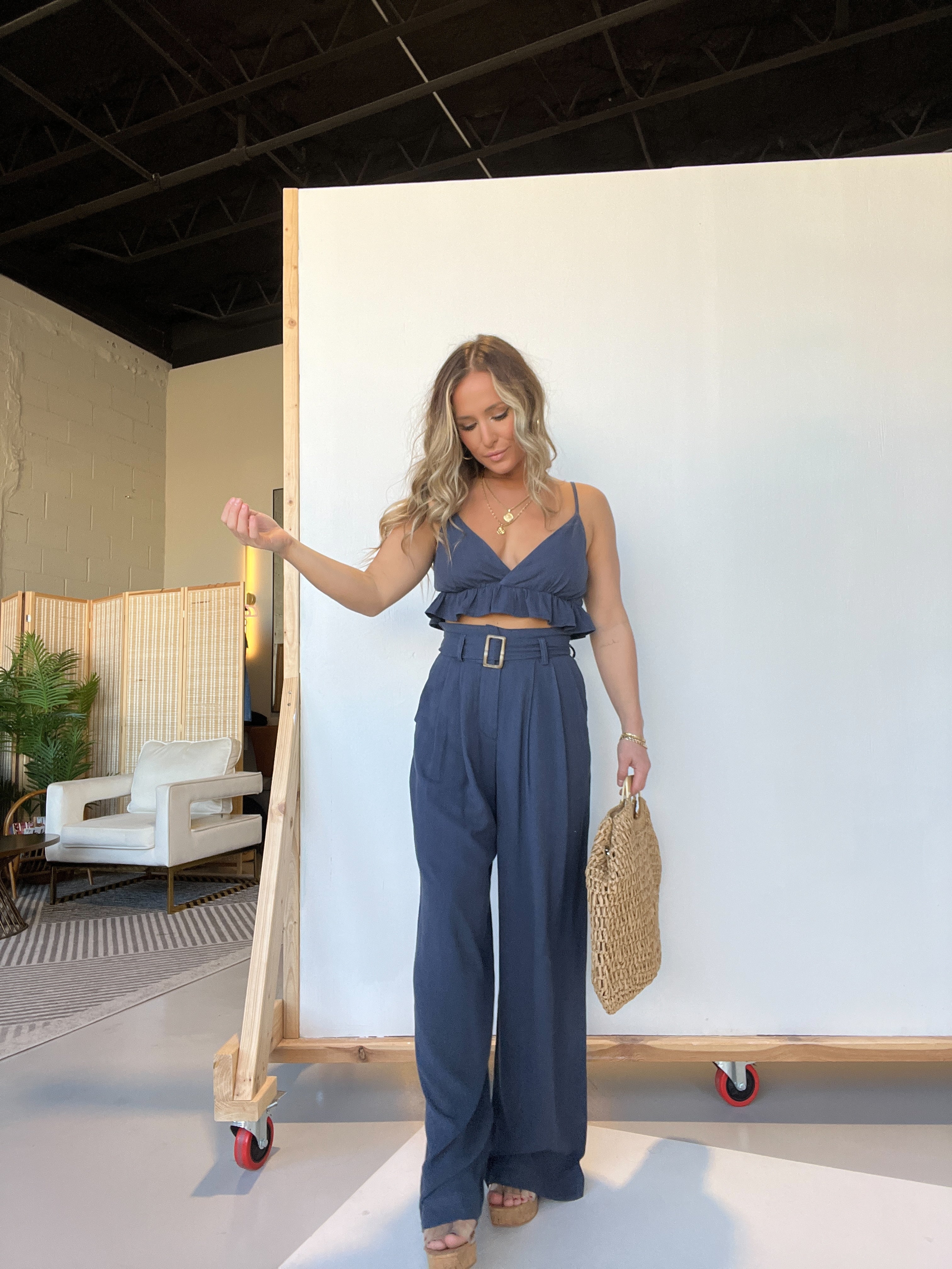 Arabella Woven Set Navy